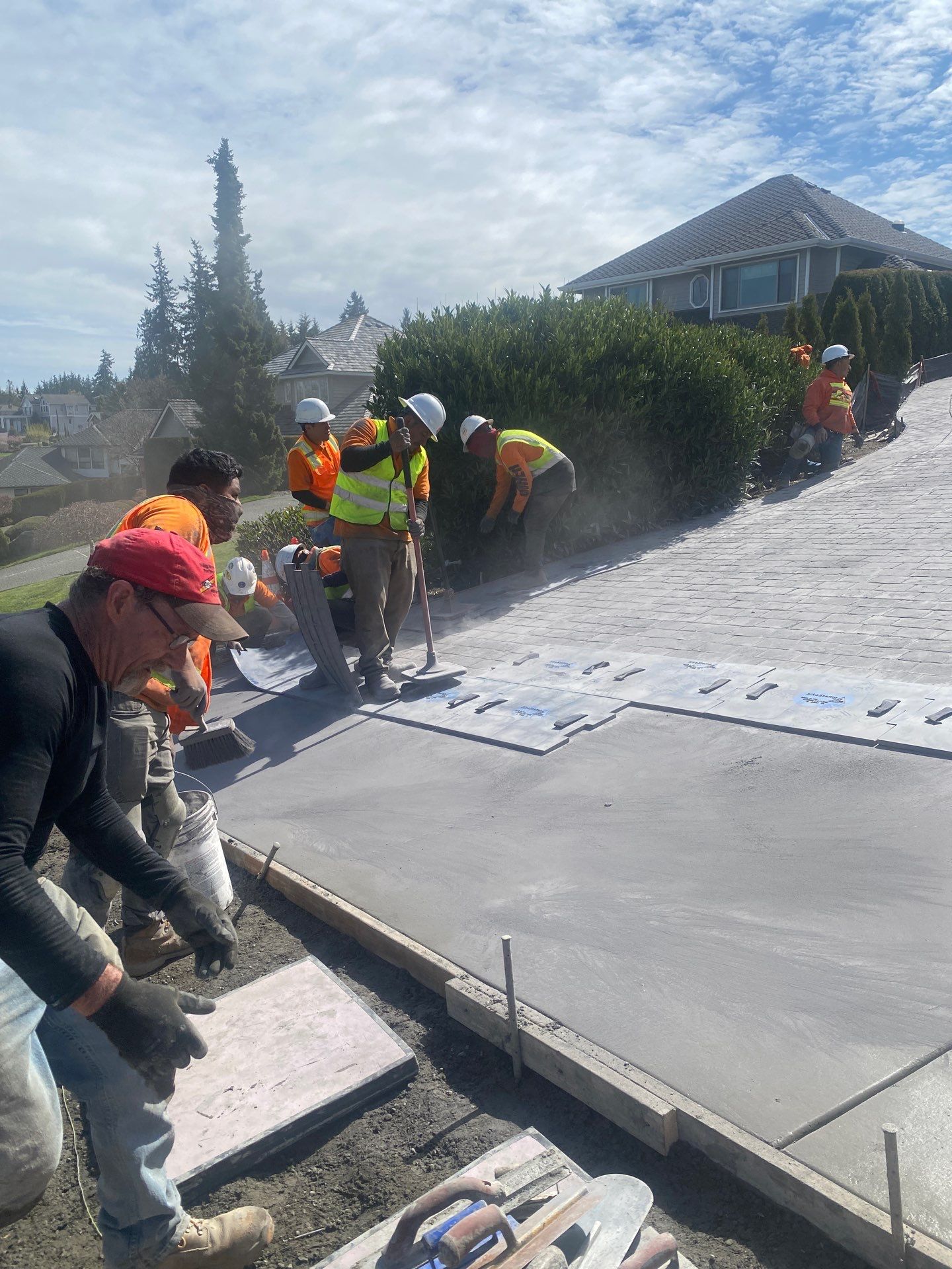 John | Stamped Concrete Driveway Makeover by Jireh Asphalt & Concrete Inc 