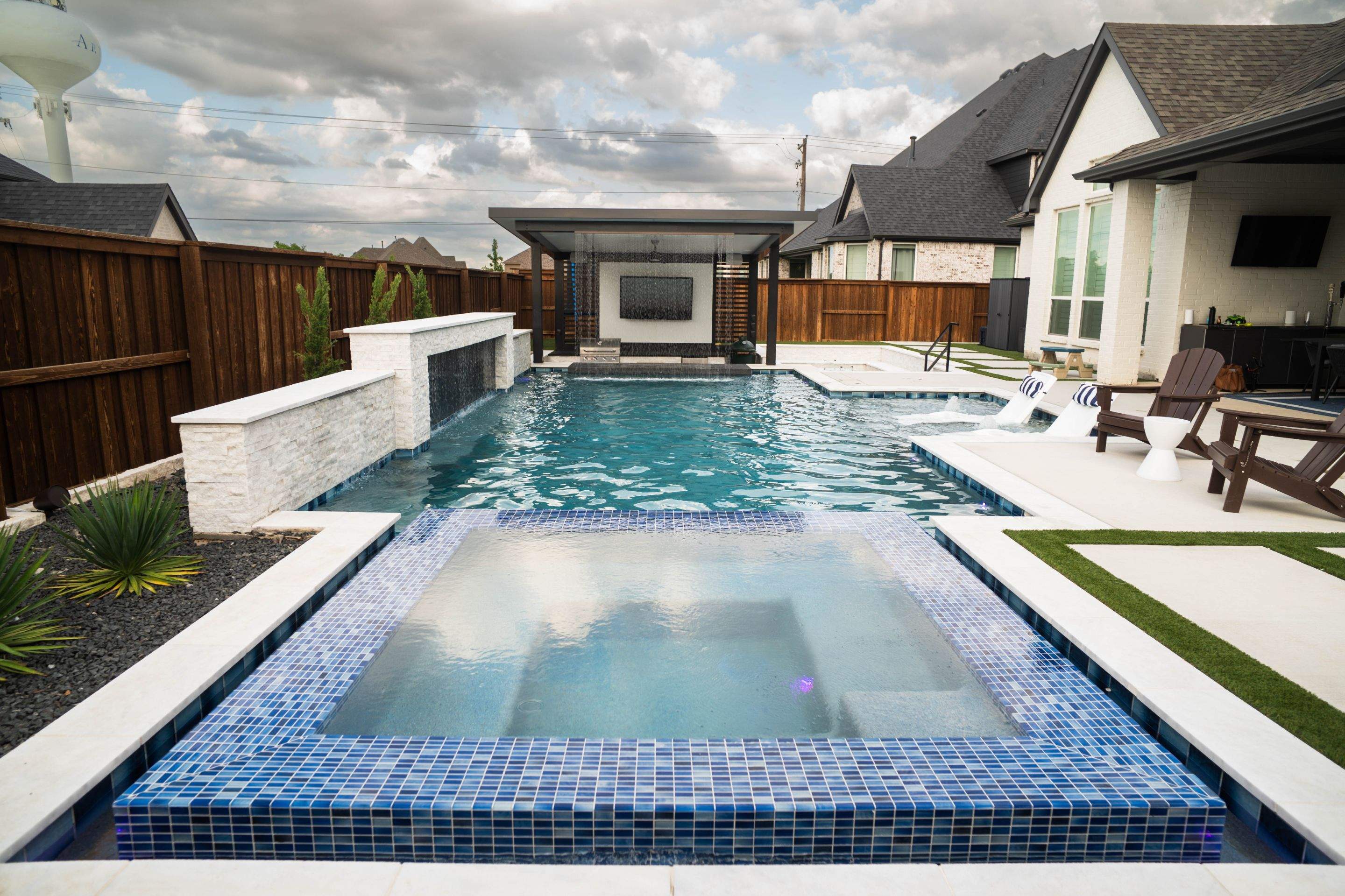 Jumbo Pool, Spa, and Sunken BBQ and Fire Pit by Pinnacle Pools and Spas - DFW