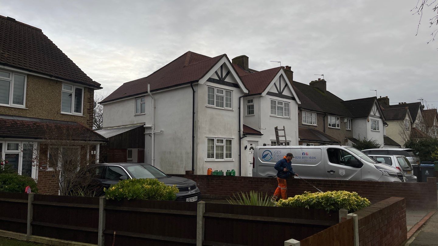Roof Clean - Biocide Treatment using Mosmatic FSC and Biocide by Ges Exterior Cleaning ltd
