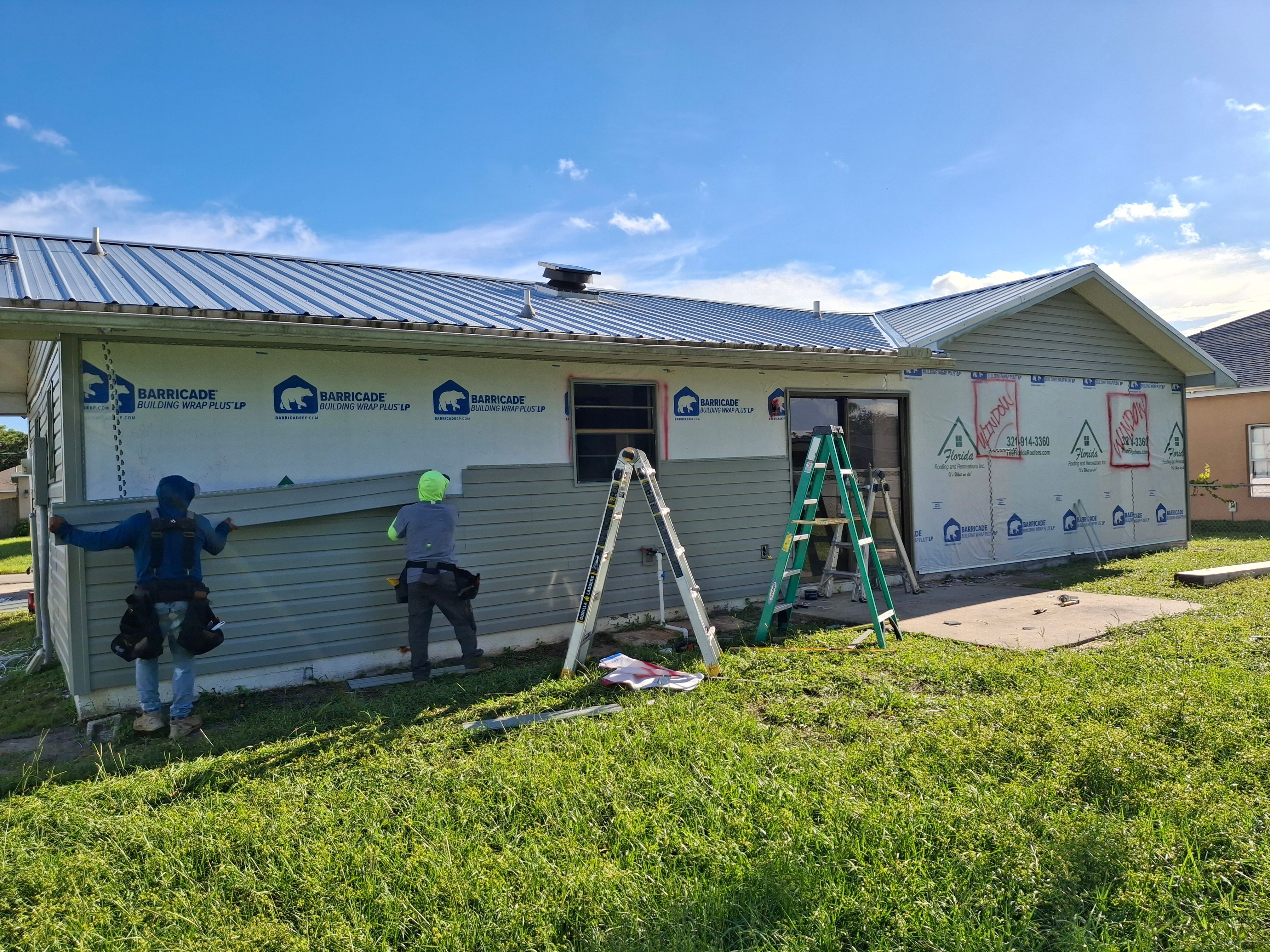 Vinyl Siding Installation and Structural Wood Rot Repair in Palm Bay by Florida Roofing and Renovations Inc.