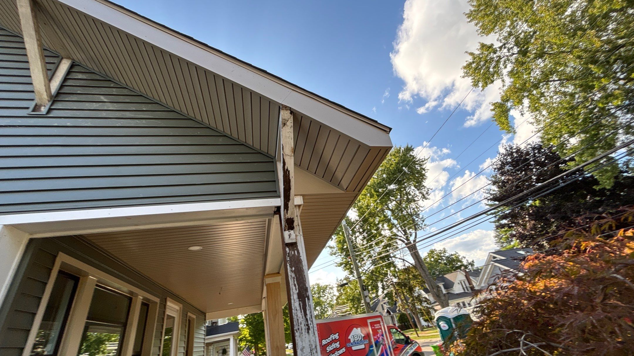 Siding Replacement using Alside Charter Oak D4.5" Deep Moss by 180 Contractors