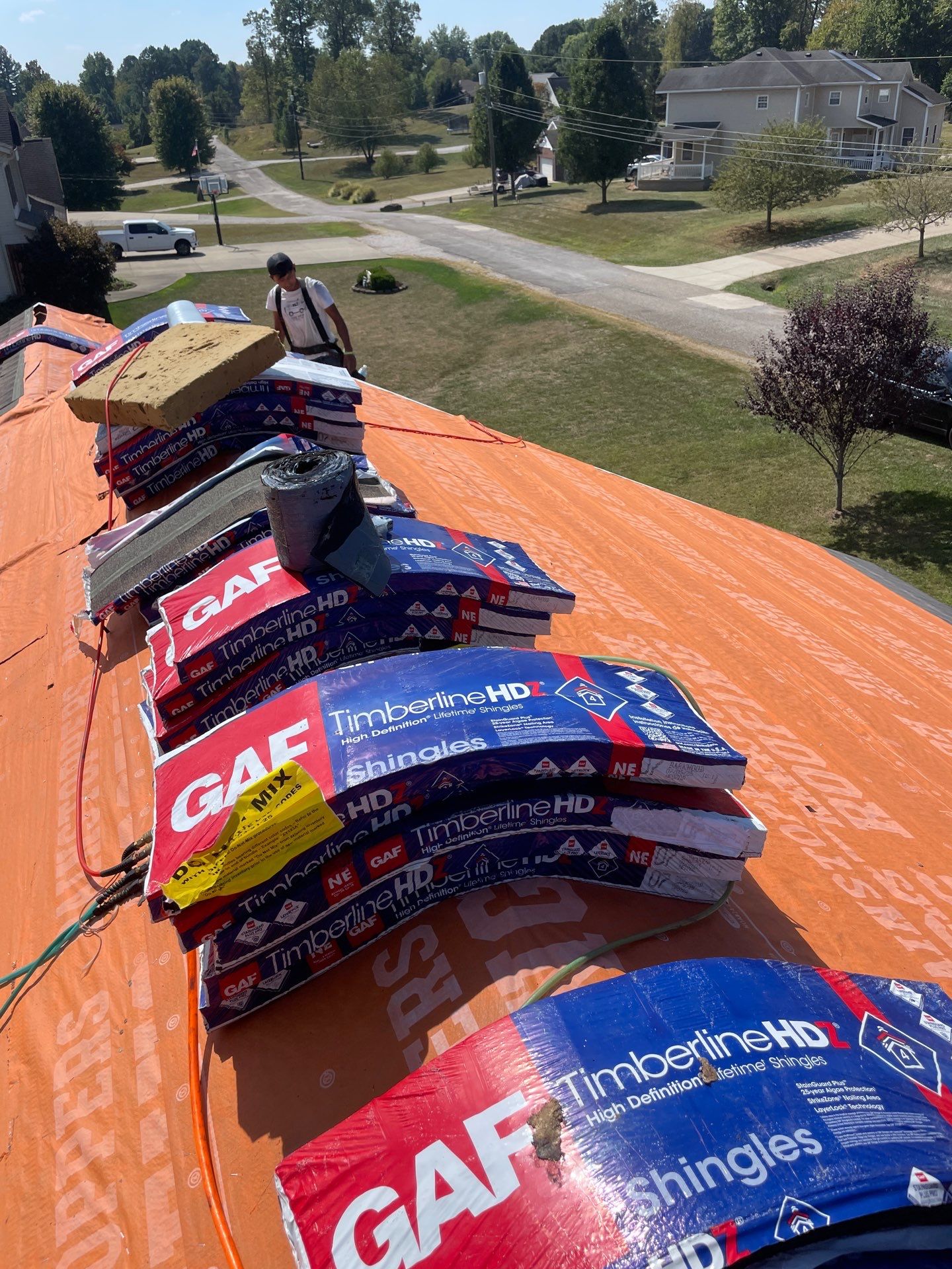 Residential Roofing Installation using GAF Timberline HDZ Barkwood by Rainstoppers Roofing