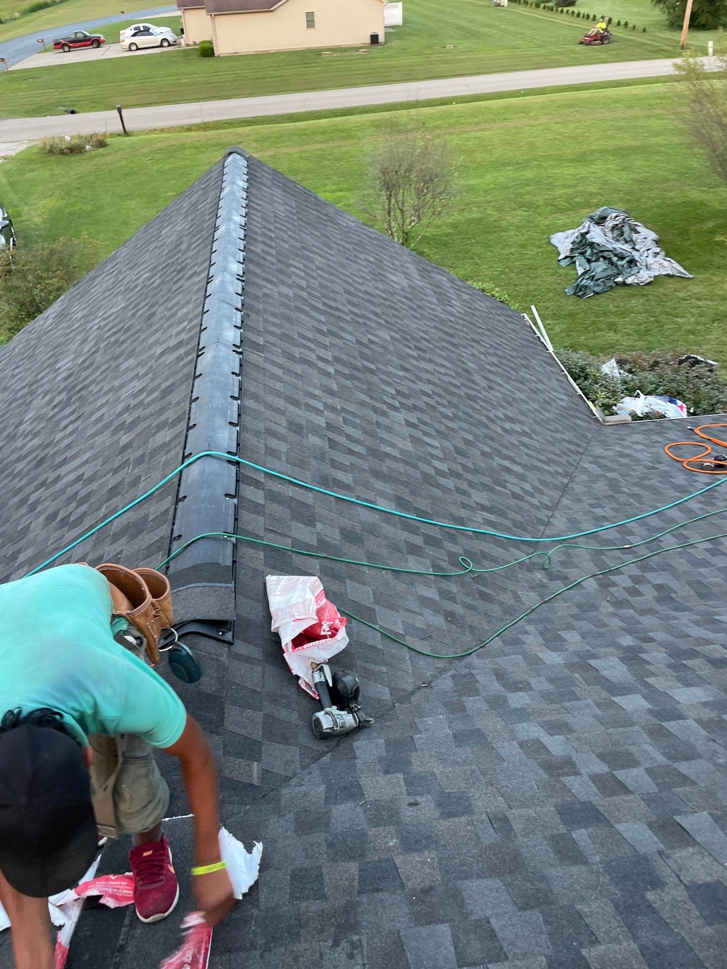 Residential Roofing Installation using GAF Timberline HDZ Charcoal by Rainstoppers Roofing