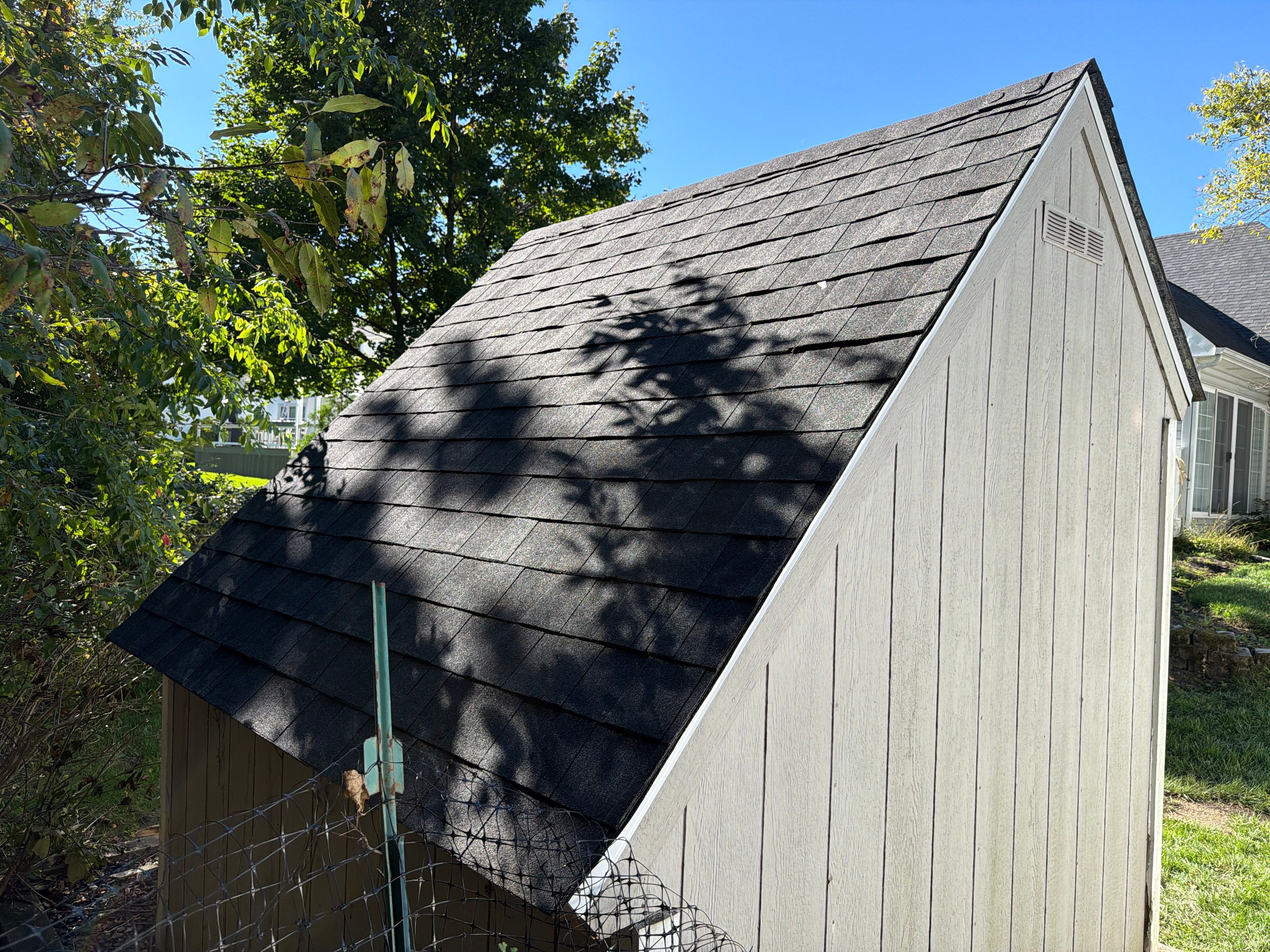 Asphalt Shingle Shed Roof Replacement and Sheathing Repair in Warrington by Stofan Construction LLC