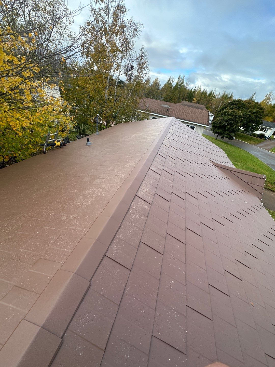 Residential Roofing Installation using Wakefield Bridge Steel Shingle by Ideal Steel by Artisan Roofing & Home Improvements Inc.