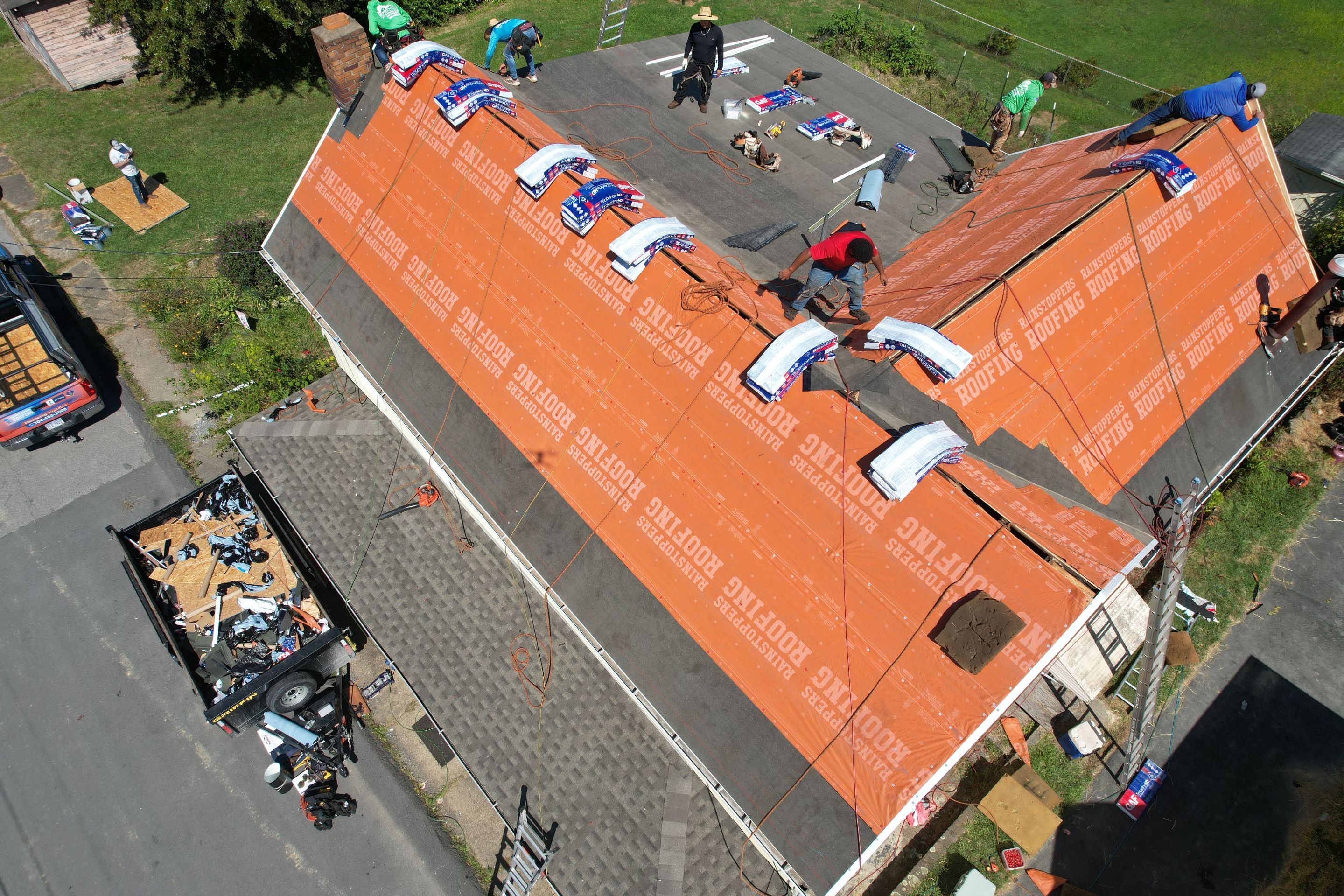 Residential Roofing Installation using GAF Timberline HDZ Weatherer Wood by Rainstoppers Roofing