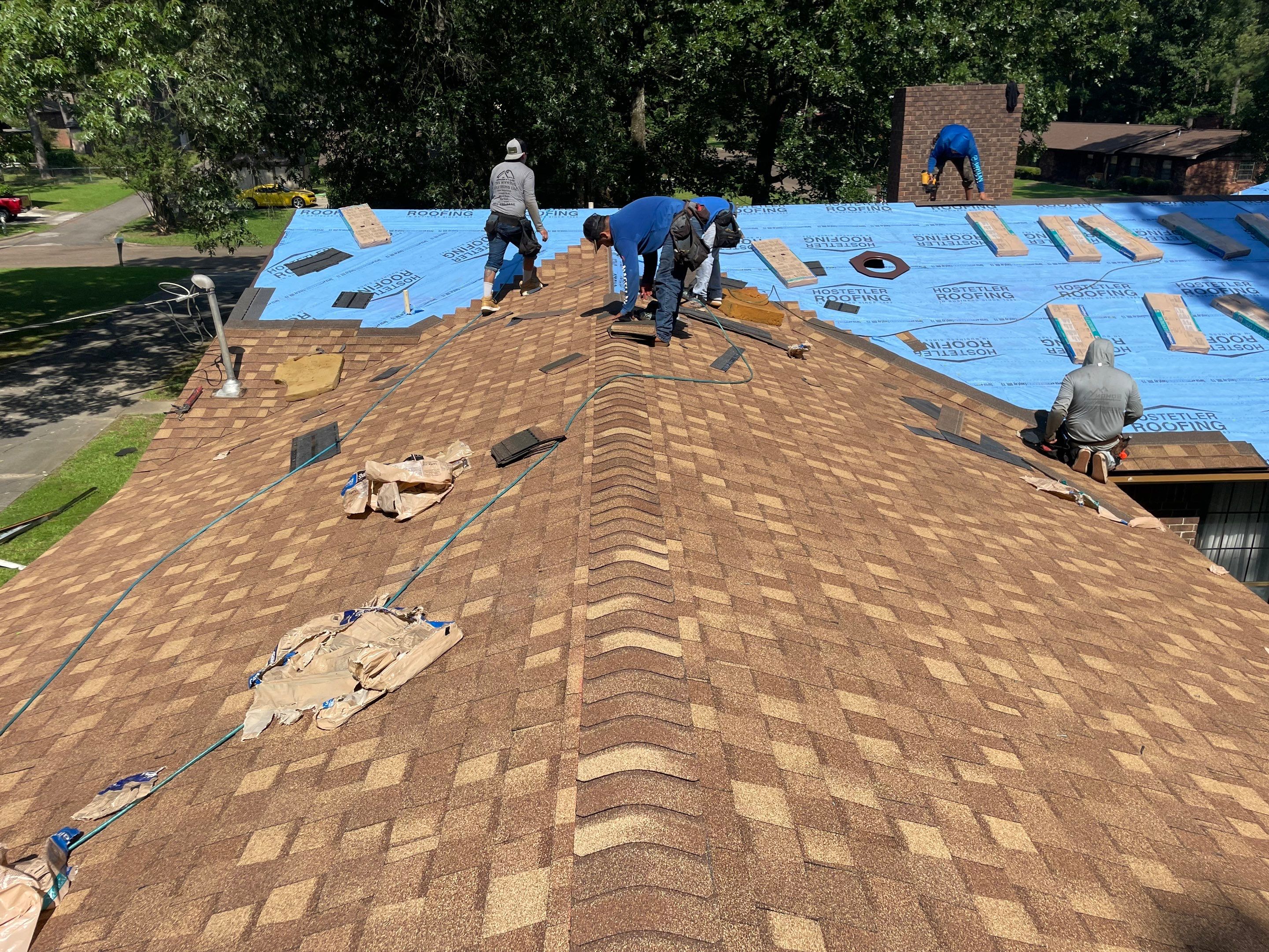 Storm Restoration Reroof: 25 Year 3-Tab Shingle by Hostetler Roofing