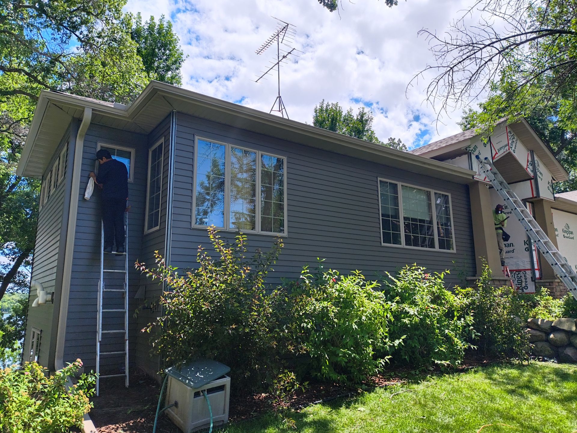 5" Seamless Gutter Installation with Leaf Exterminator Gutter Covers – Clear Lake, MN by Next Level Seamless Gutters / Exteriors Inc.
