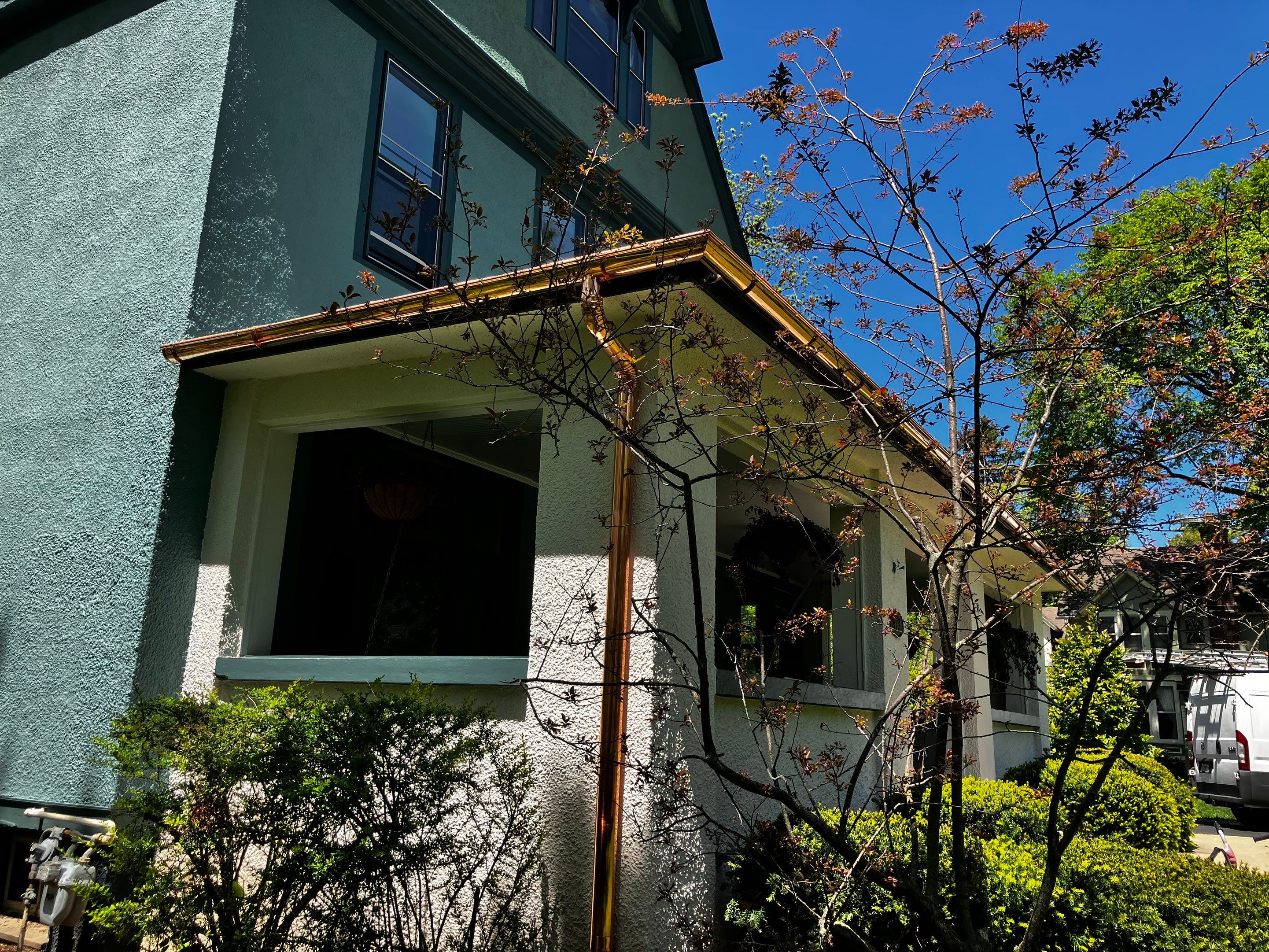 Half Round Copper Gutter Installation by Custom Installations