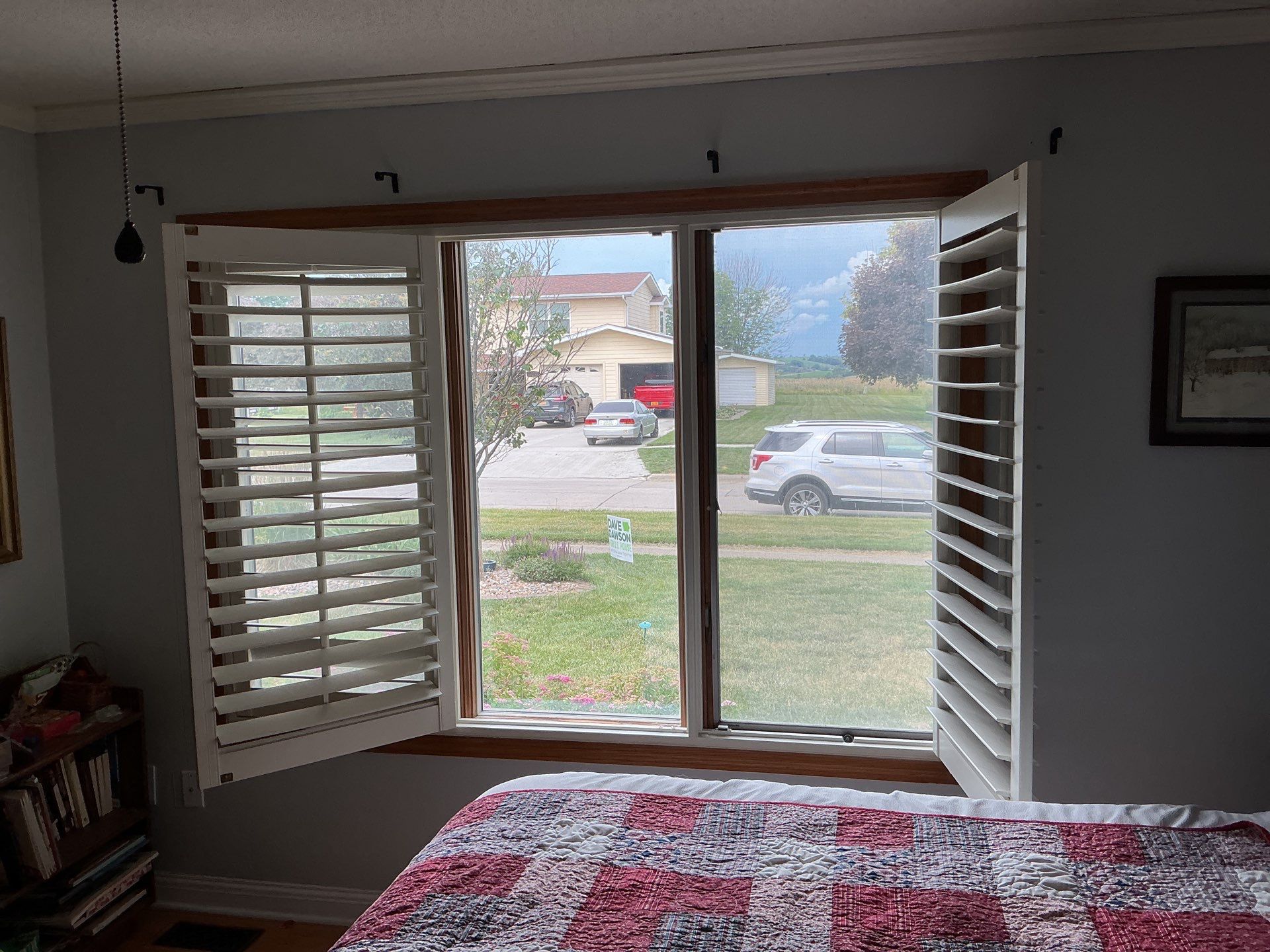 Cozy Bedroom Gets New Shutters by tracy.hickman@budgetblinds.com