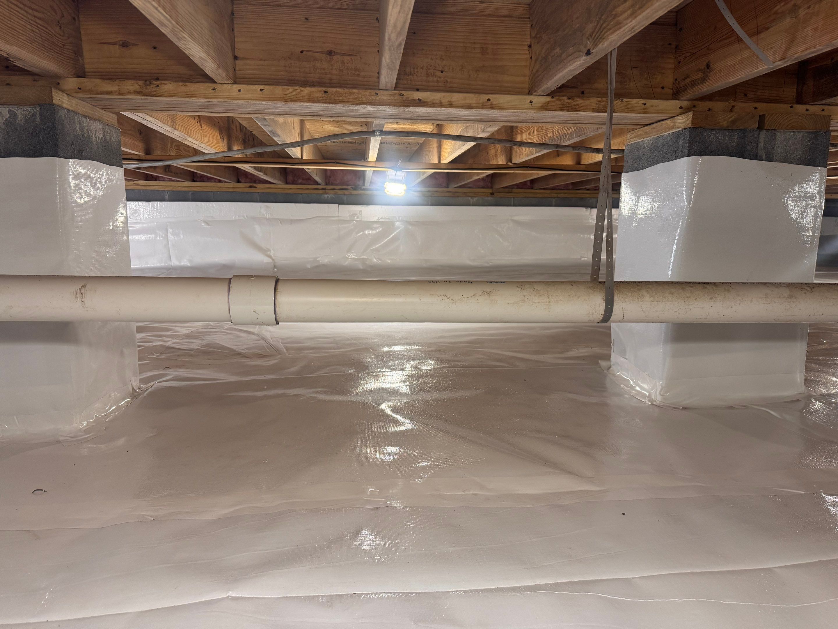 Premium Encapsulation with 20Mil, Borafoam insulation and Light System. by Impact Crawlspace