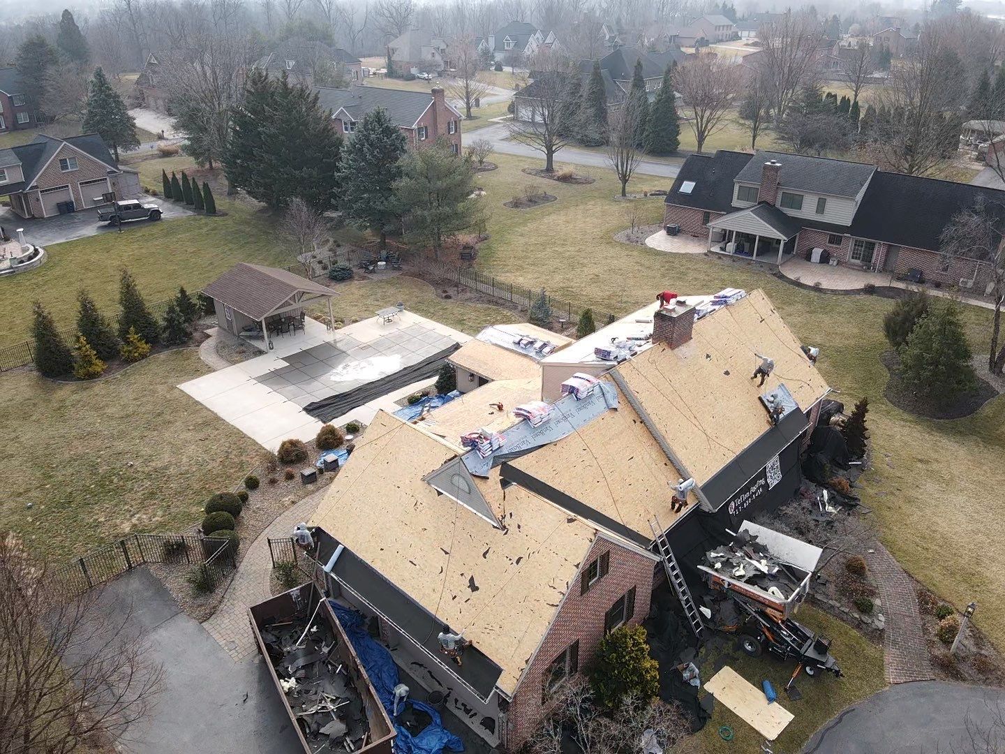 Roof Installation using Gaf Hdz Architectural Shingle - Hickory by Teflon Roofing
