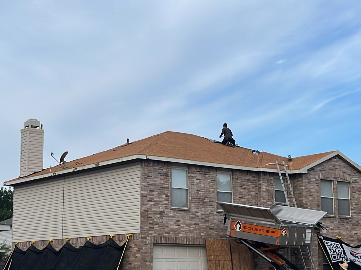 Full Roof Replacement, Chimney Rebuild and Interior Damage Replacement by First United Roofing & Construction