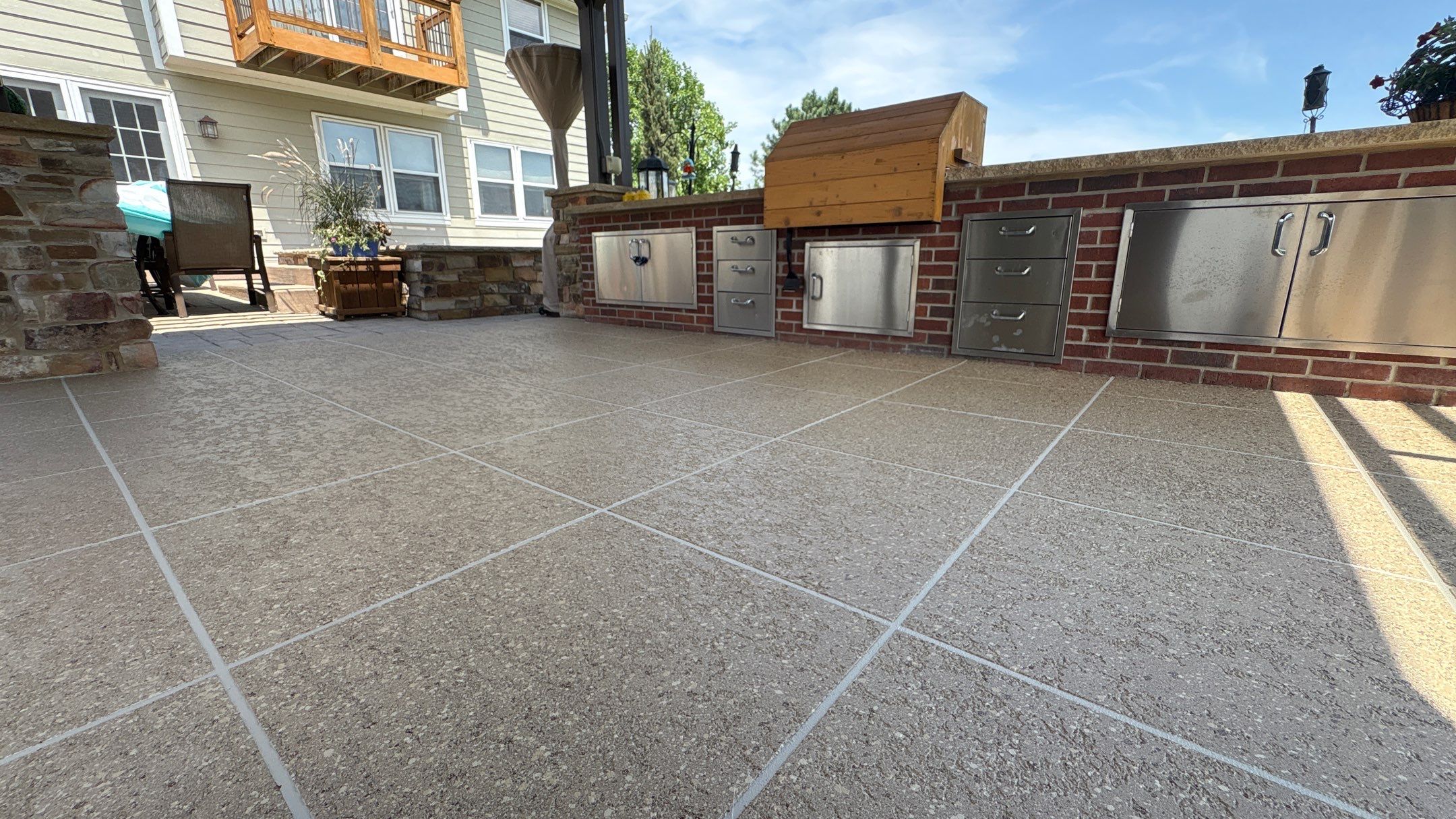 Custom Back Patio Resurface - Kearney, MO by Big Red Decorative Concrete, LLC