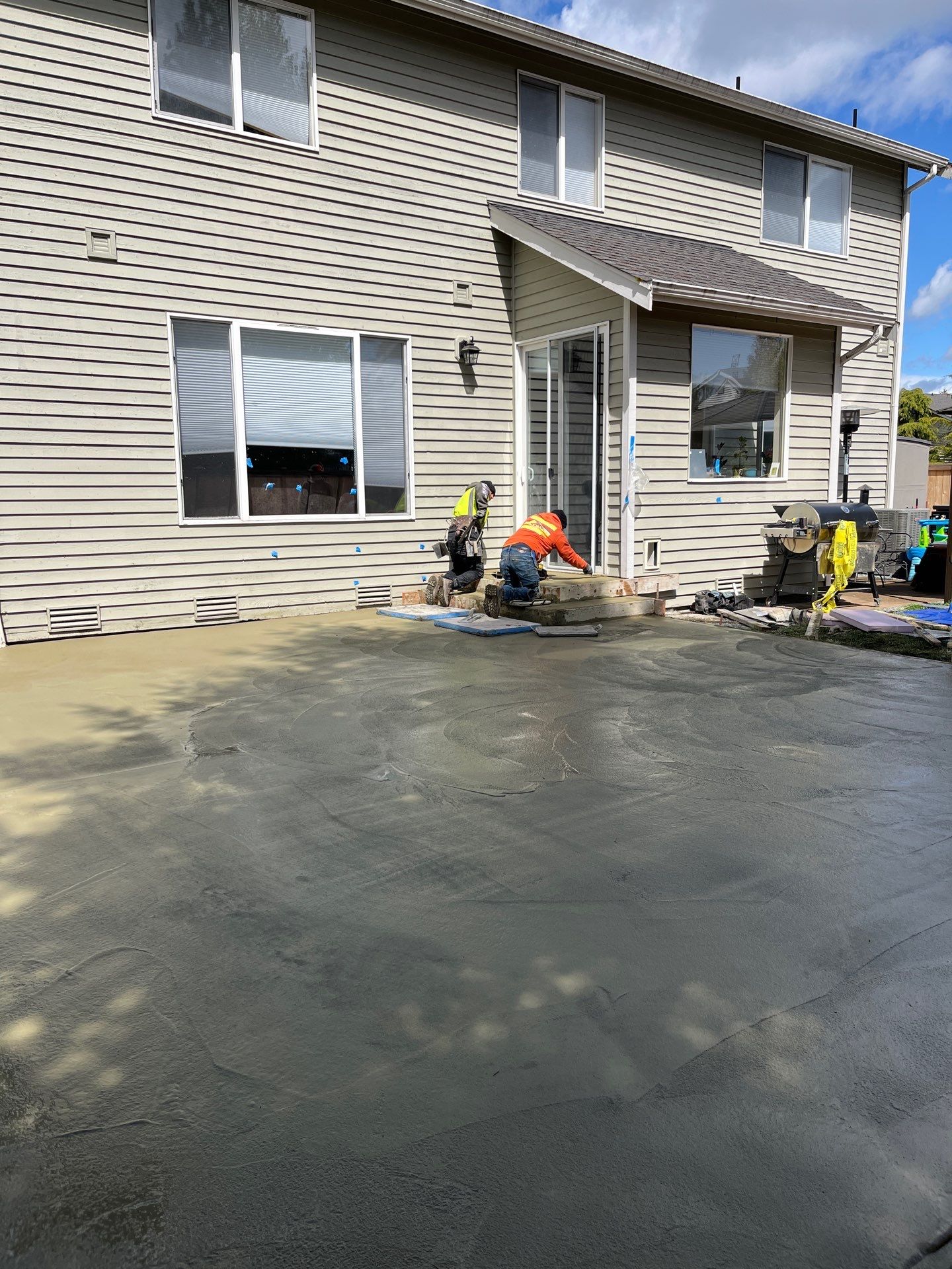 Benedict | Stamped Concrete Back Patio by Jireh Asphalt & Concrete Inc 