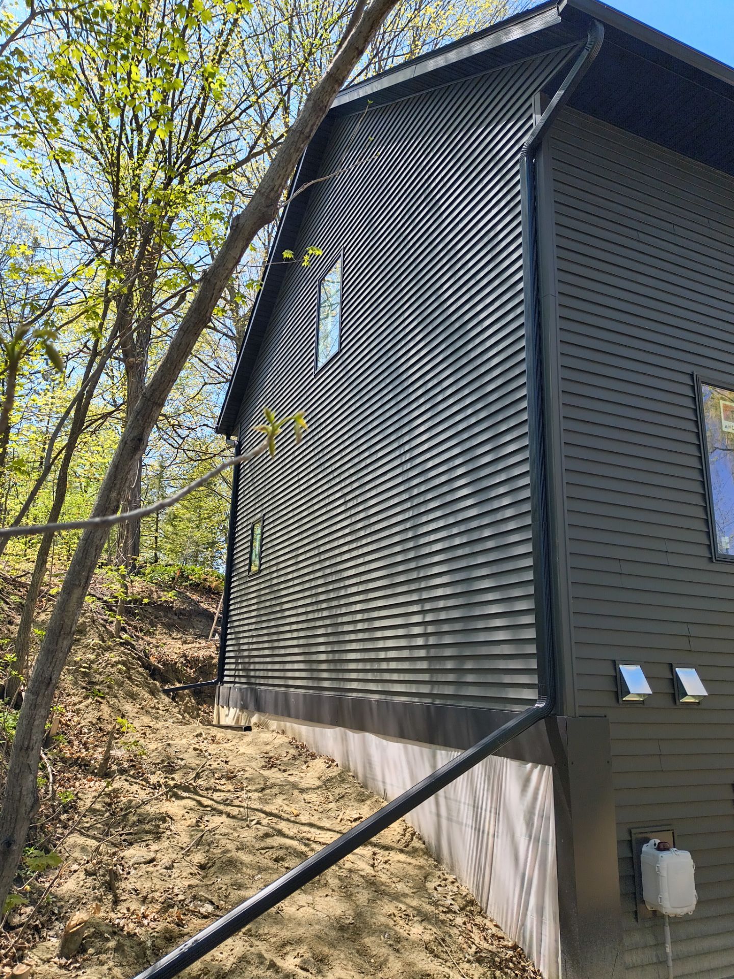 đź–¤ 6" Black Gutter Installation + Leaf Blaster Pro by Next Level Seamless Gutters / Exteriors Inc.