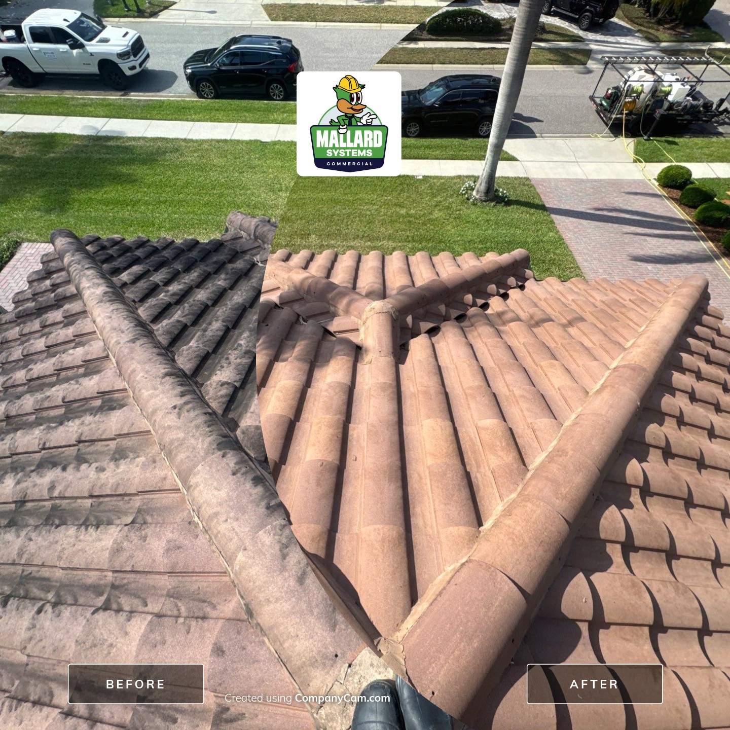 Barrel Tile Roof Cleaning by Mallard Systems