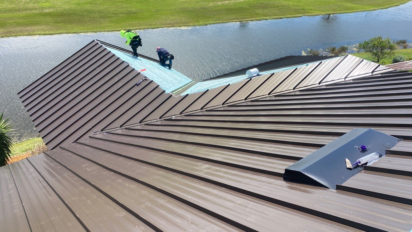 Residential Roofing Installation using Standing Seam Metal Roof in Cape Coral, FL by International Roofing