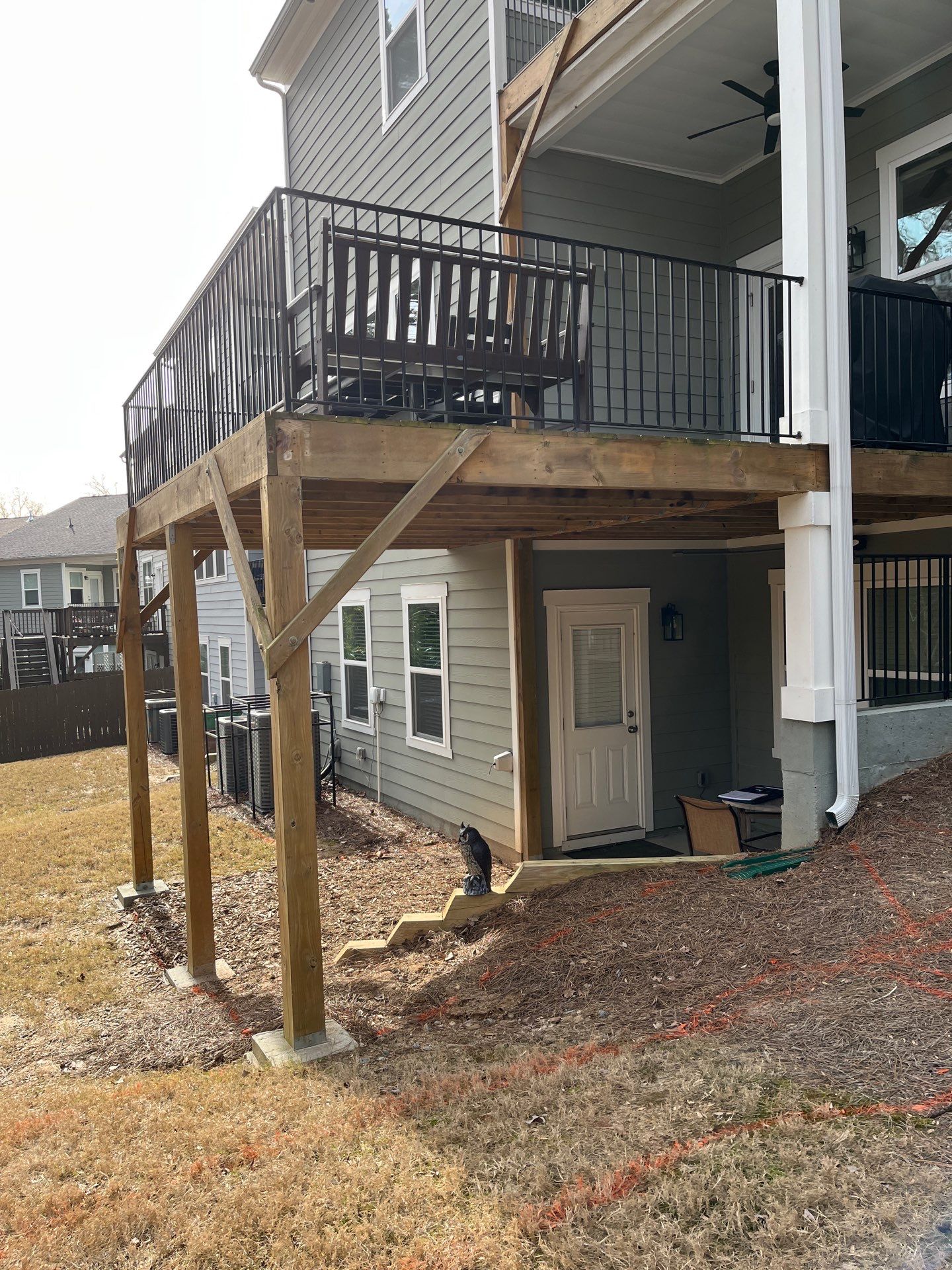 Decatur, GA Multi-Deck Rebuild using Pressure Treated Pine with Trex LED Riser Lights by Nelson Exteriors 