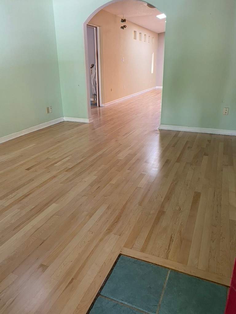 Former Gym Floors Refinished in Newcastle Residential Home by Footprints Floors South Sacramento