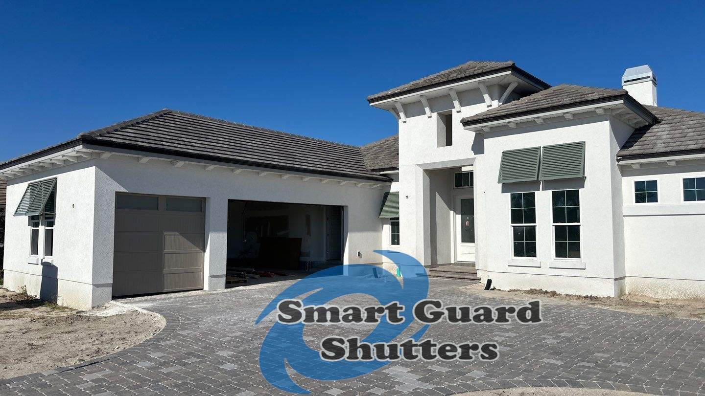 Decorative Bahamas in Cement Gray by Smart Guard Shutters