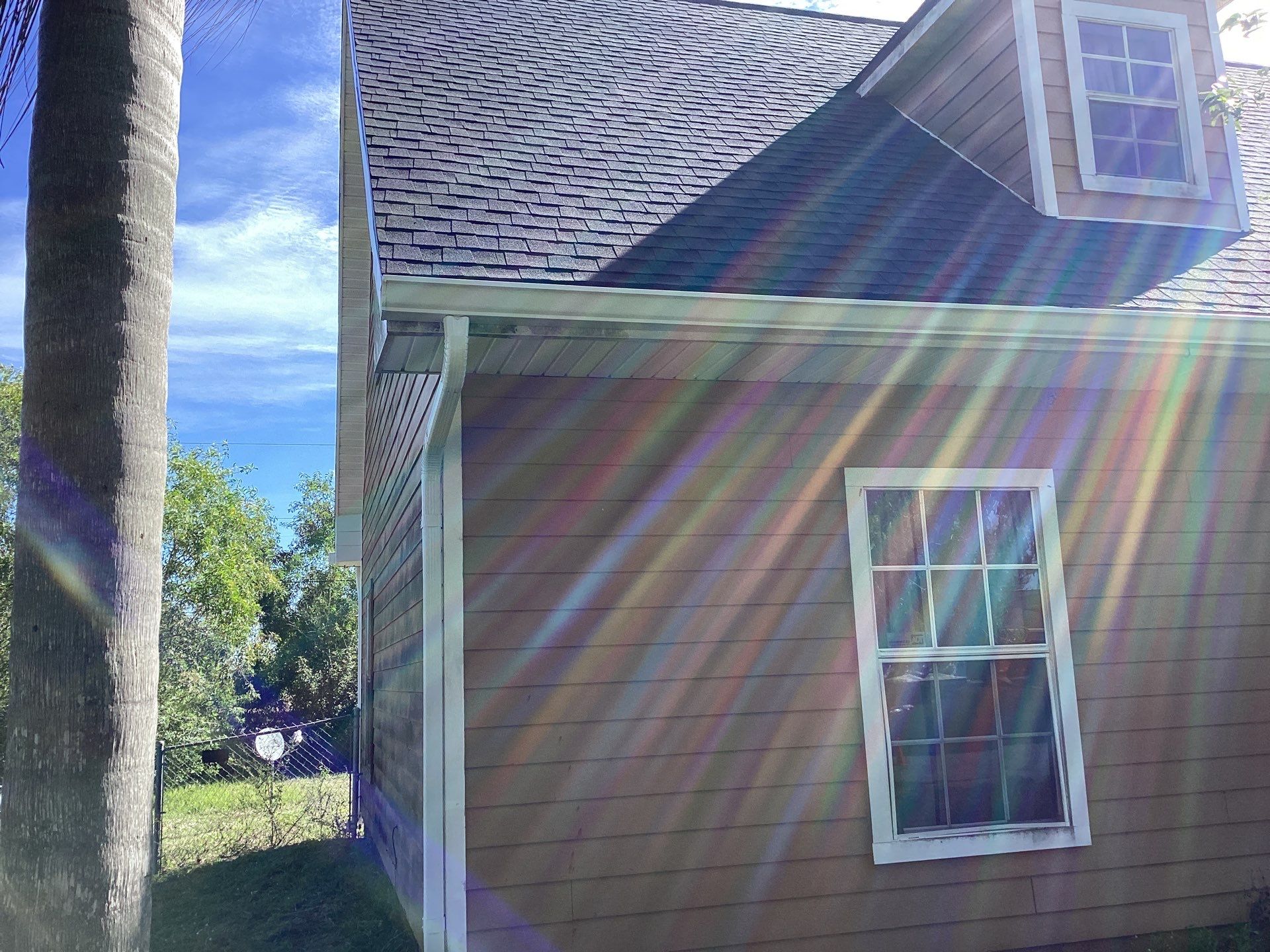 Soffit & Fascia White + New Downspouts by Gutter Professors
