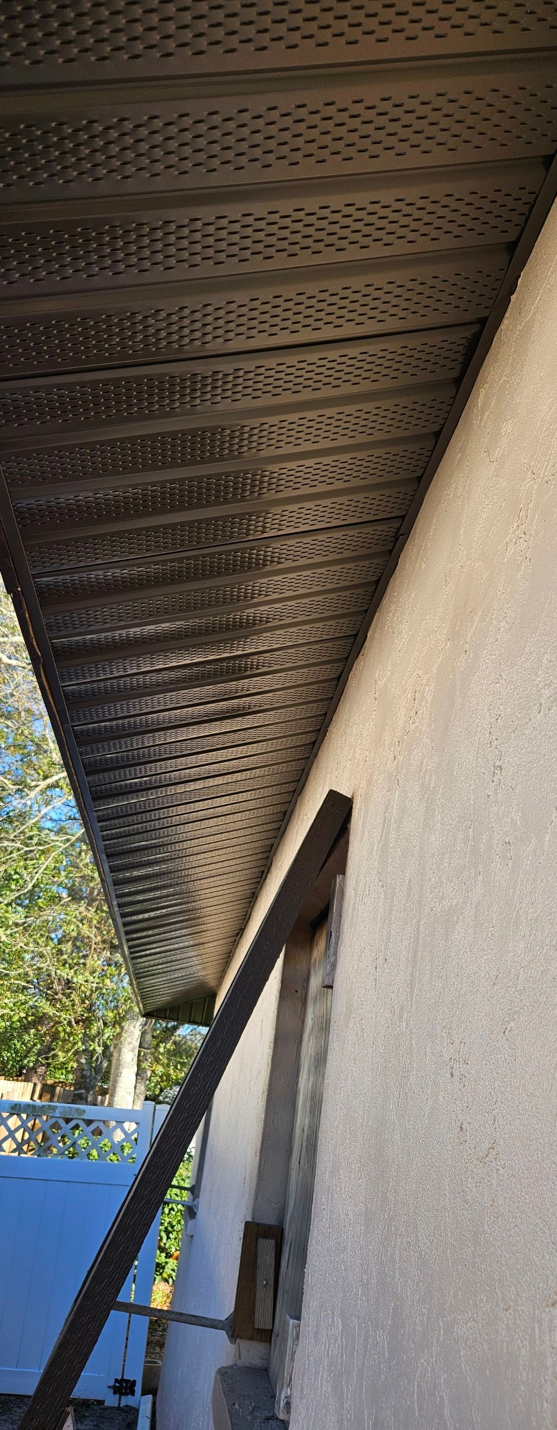 Musket Brown Soffit Installation in Sarasota FL by Gutter Professors