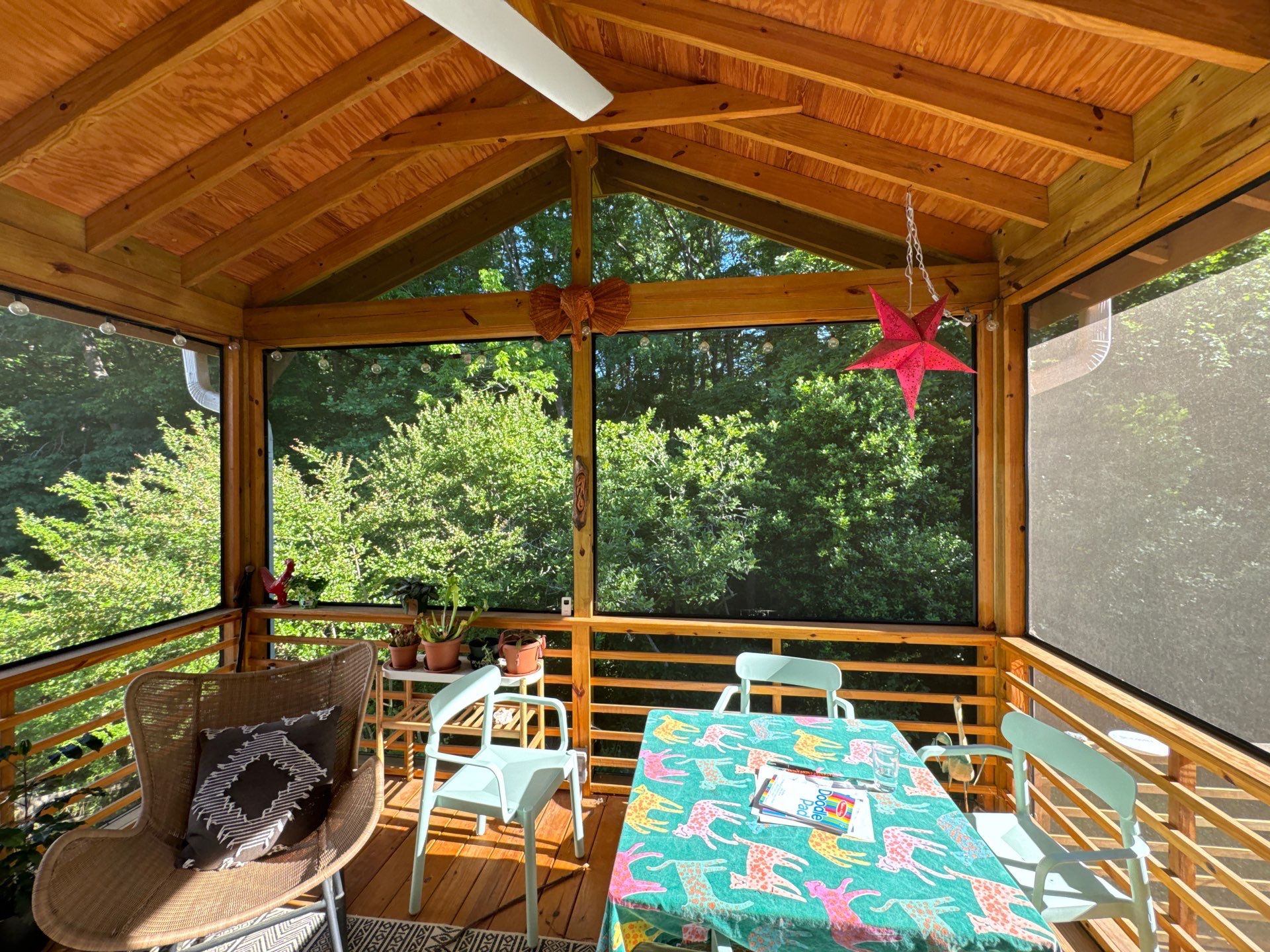 Porch staining by GonzalezPainters & Contractors Inc 