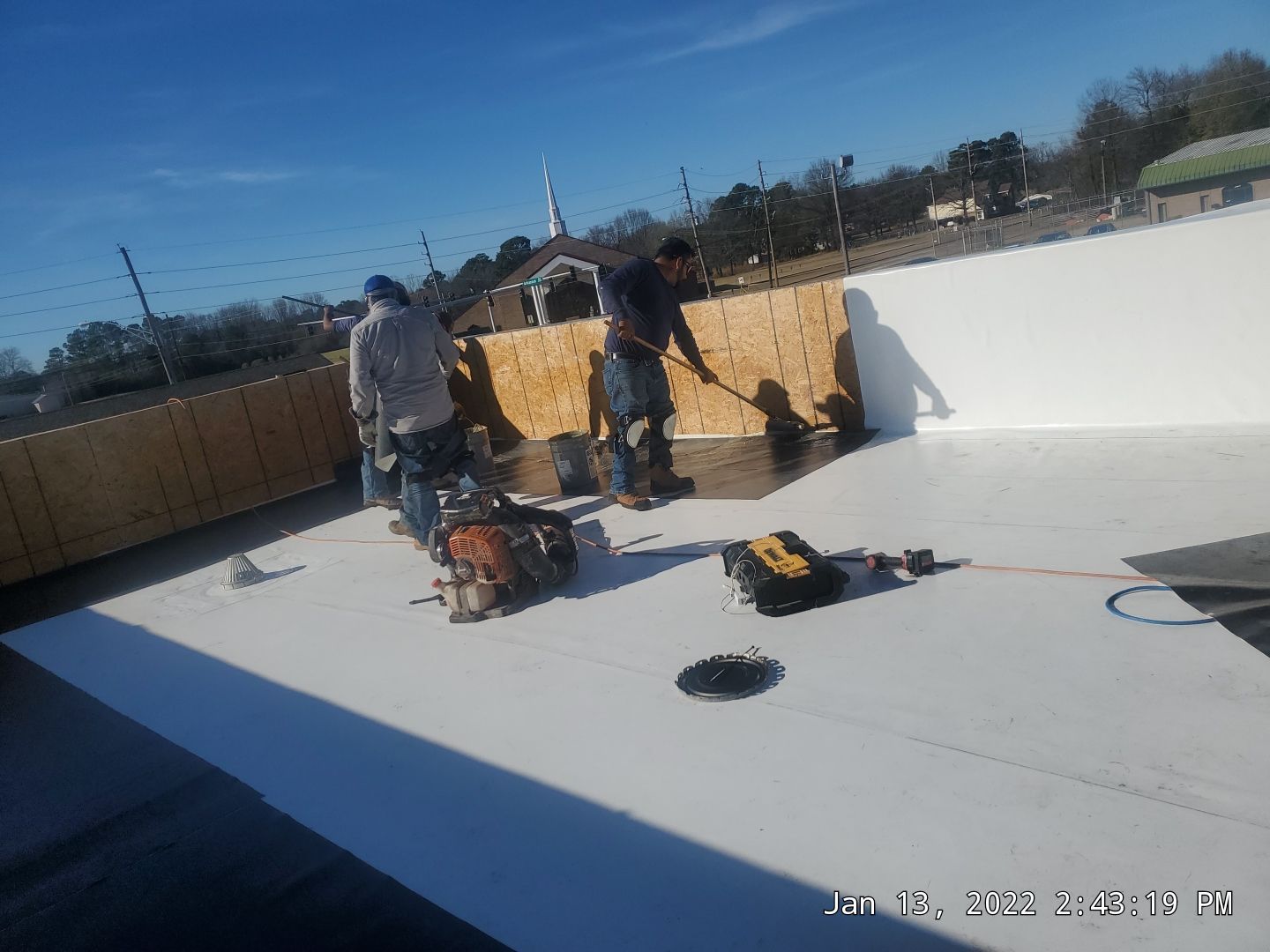 Commercial Roofing Installation using 50 mil PVC by Hostetler Roofing