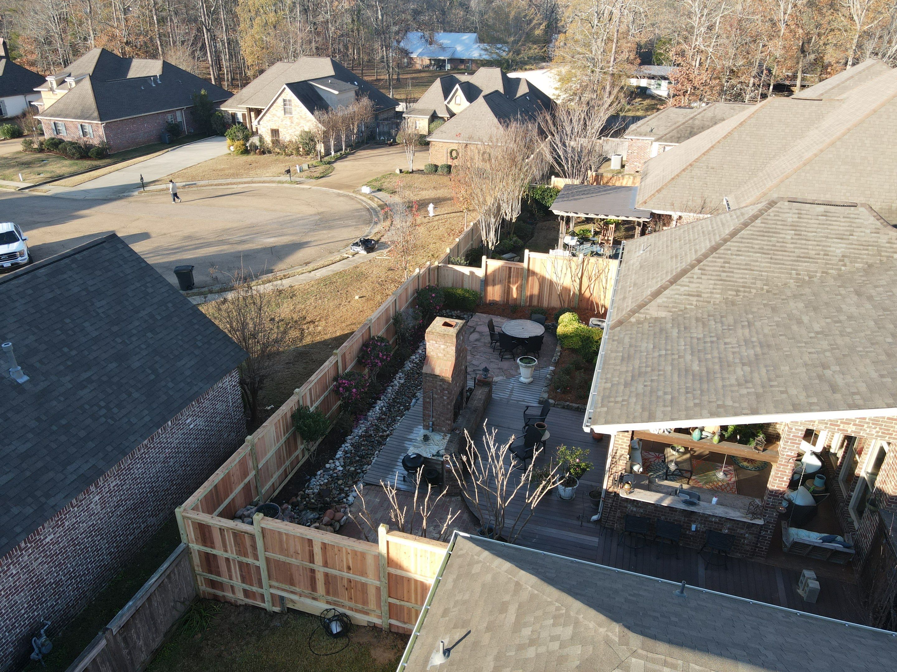 8ft Cedar Good Neighbor Fence by Roberson Construction LLC