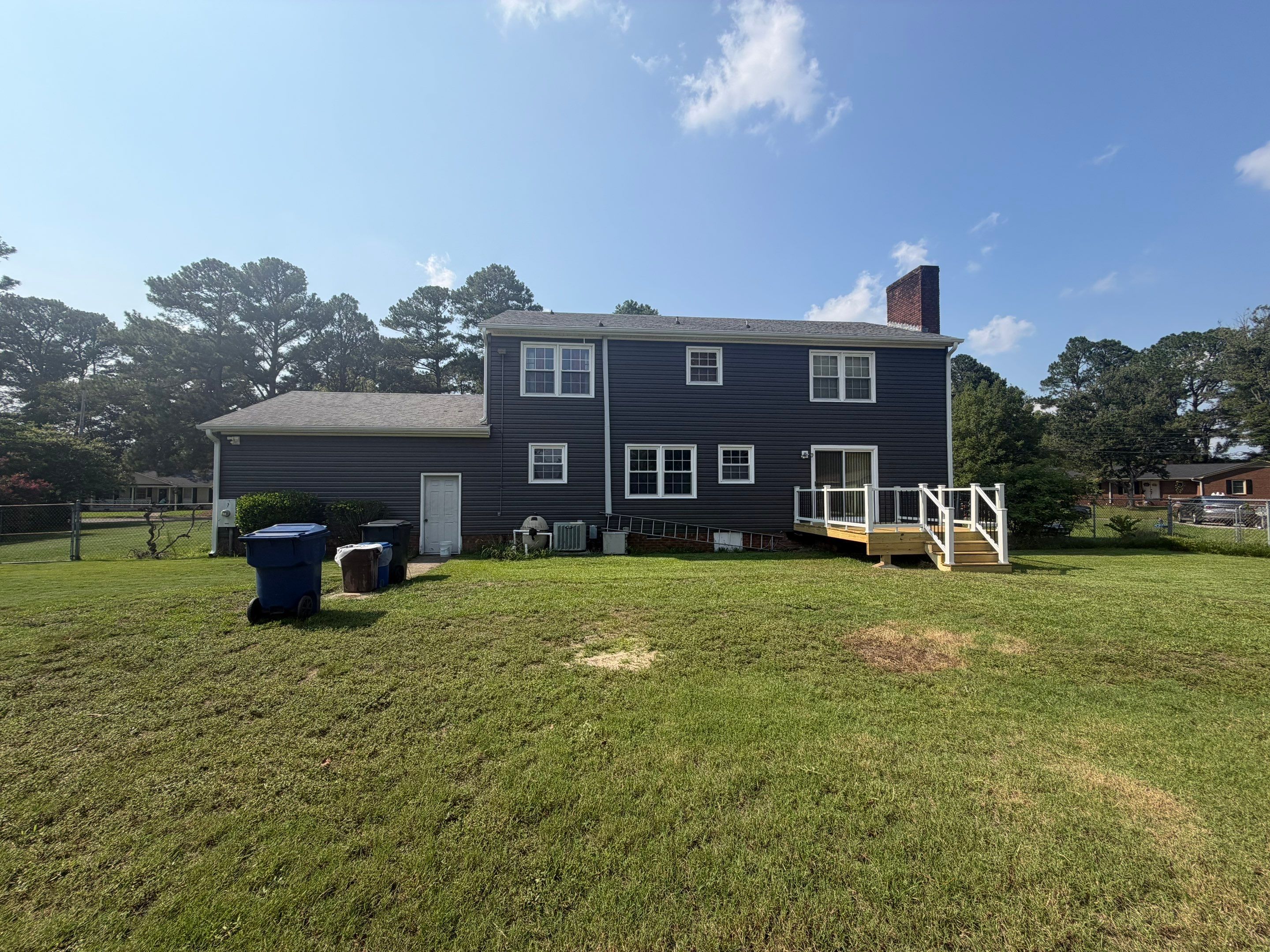 Dark Gray Siding and Custom Deck Installation in Kinston by The Remodeling Company