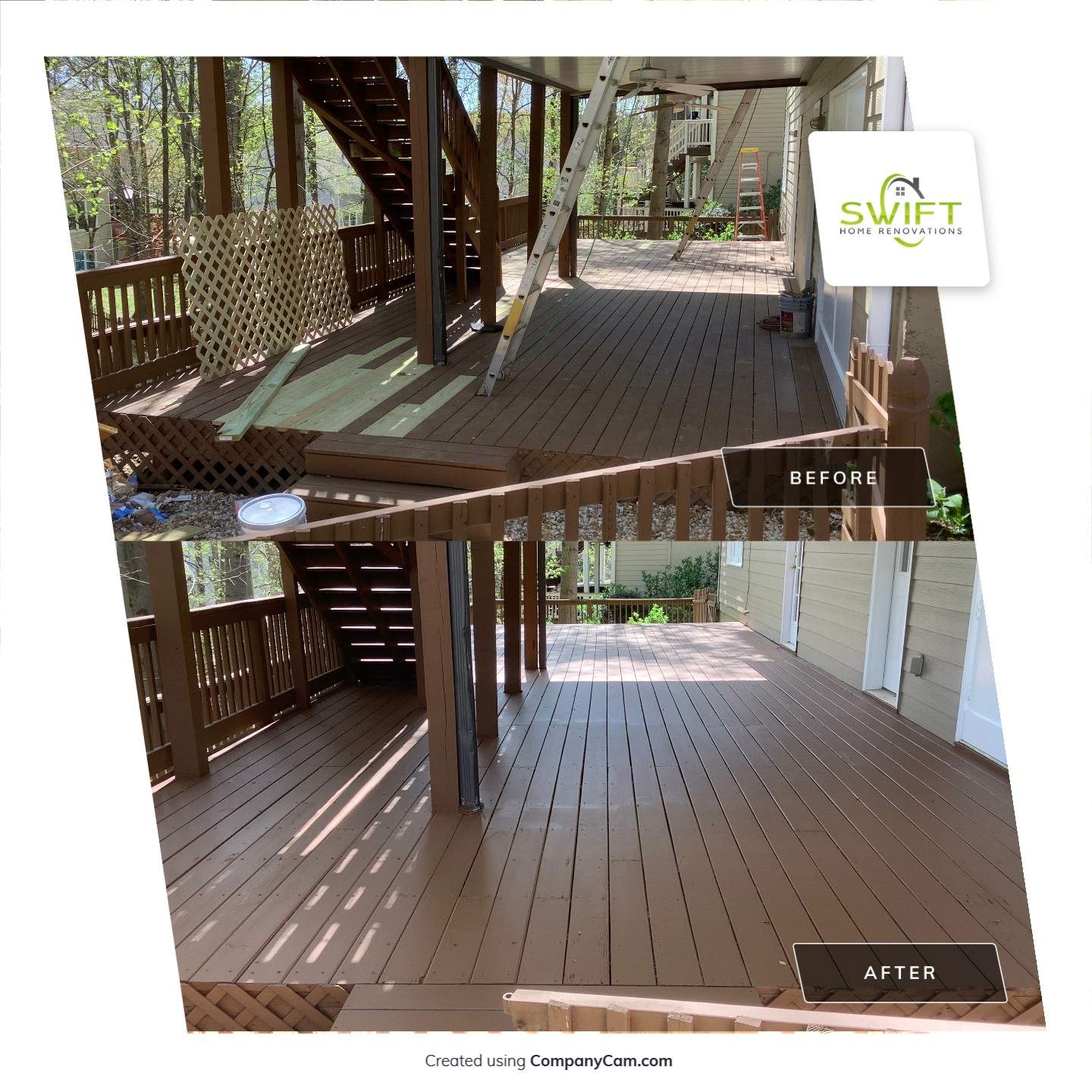Residential Exterior Painting and Deck Refinishing Project in Kennesaw by Swift Home Renovations