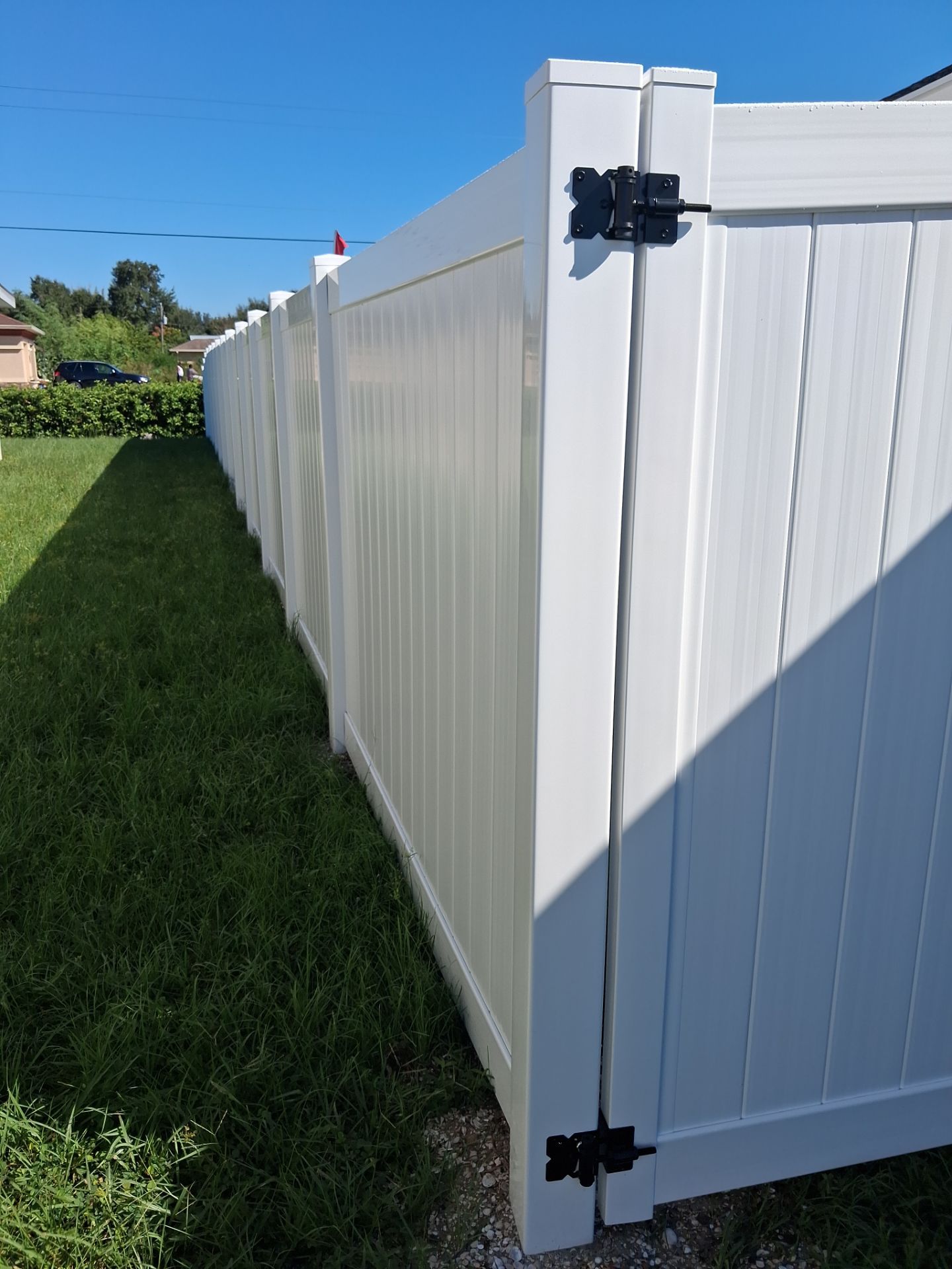 White Vinyl Privacy Fence Installation for North Port Residence by True Fence LLC