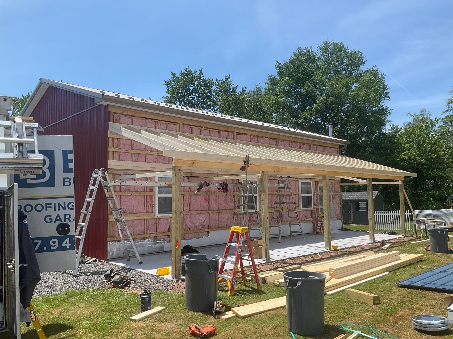 Covered Concrete Porch Addition and Exterior Door Installation in Tower City by Esh Builders