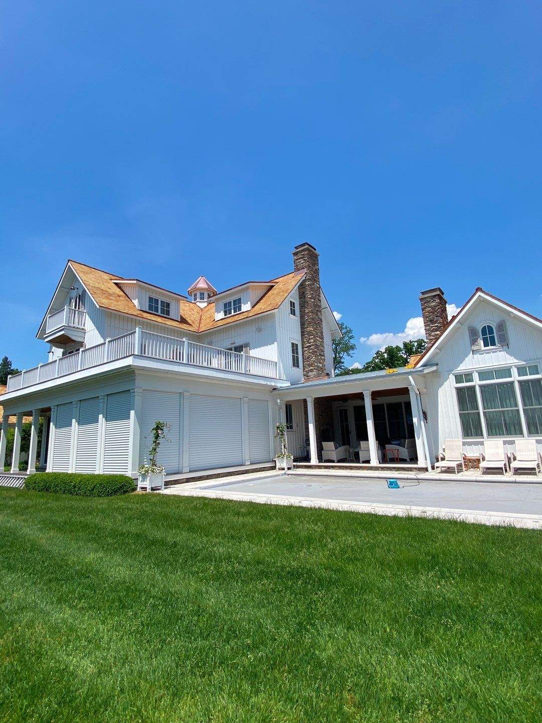 Cedar Shake Roof Replacement with Half Round Gutter Installation by Custom Installations