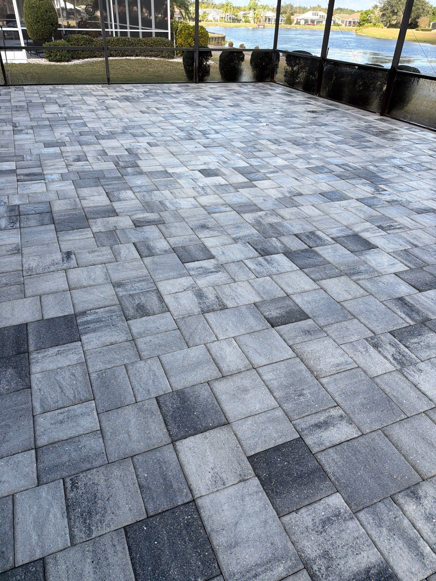 Paver Sealing and Restoration for Screened Lanai in Sun City Center by Supreme Paver Experts