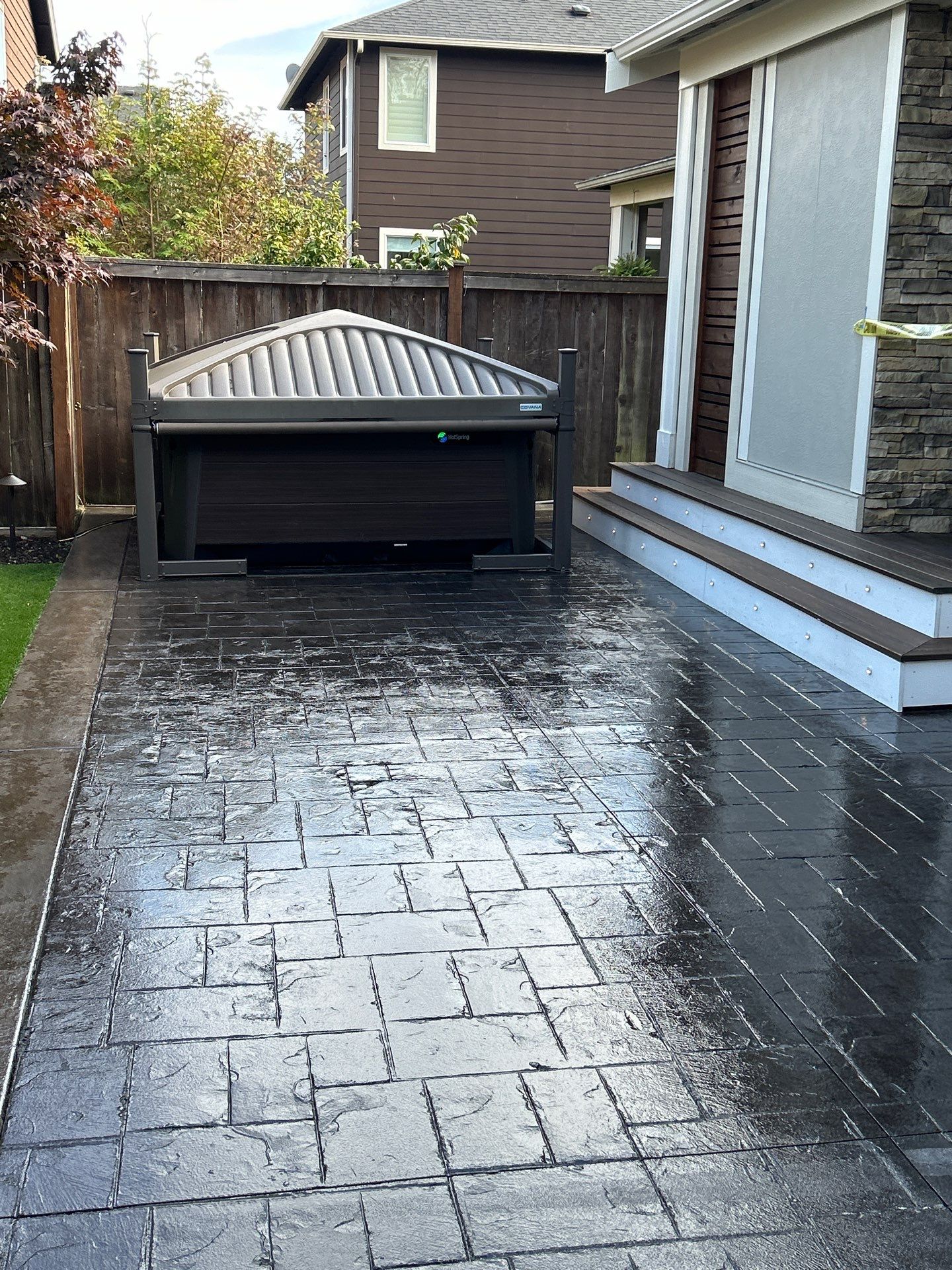 Stamped Concrete Driveway with Sealed Finish | Everett  by Jireh Asphalt & Concrete Inc 