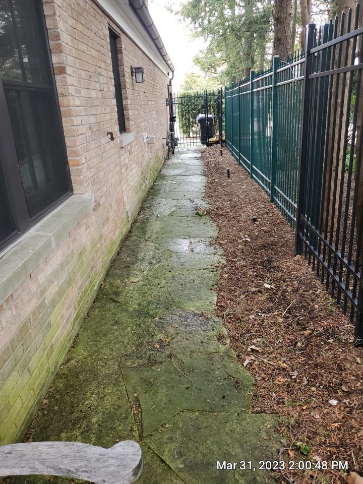 Evanston, IL stone patio cleaning by Northern Power Washing LLC.