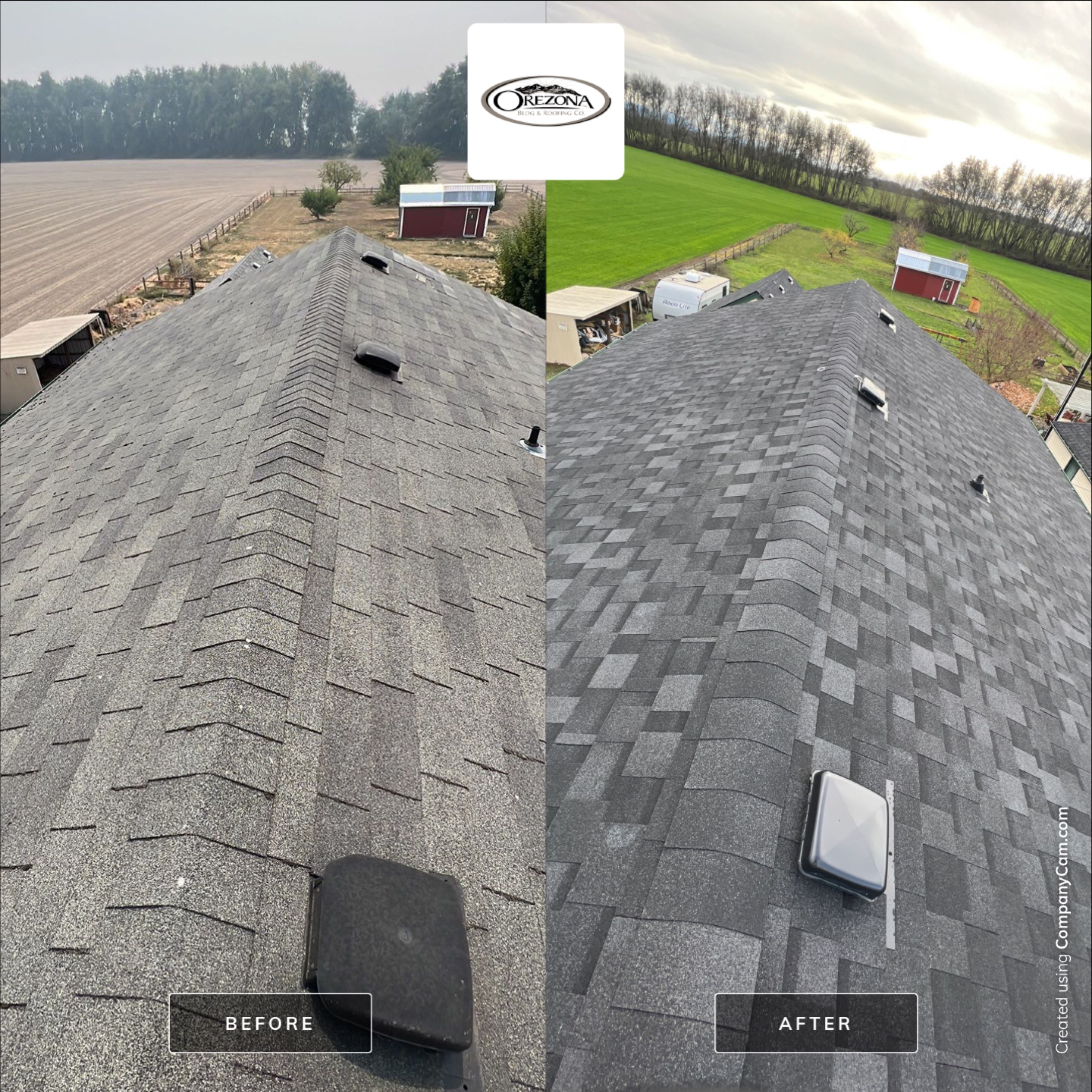 Residential Roofing Installation using IKO Dynasty (Color: Granite Black) by Orezona Building & Roofing Company, Inc.