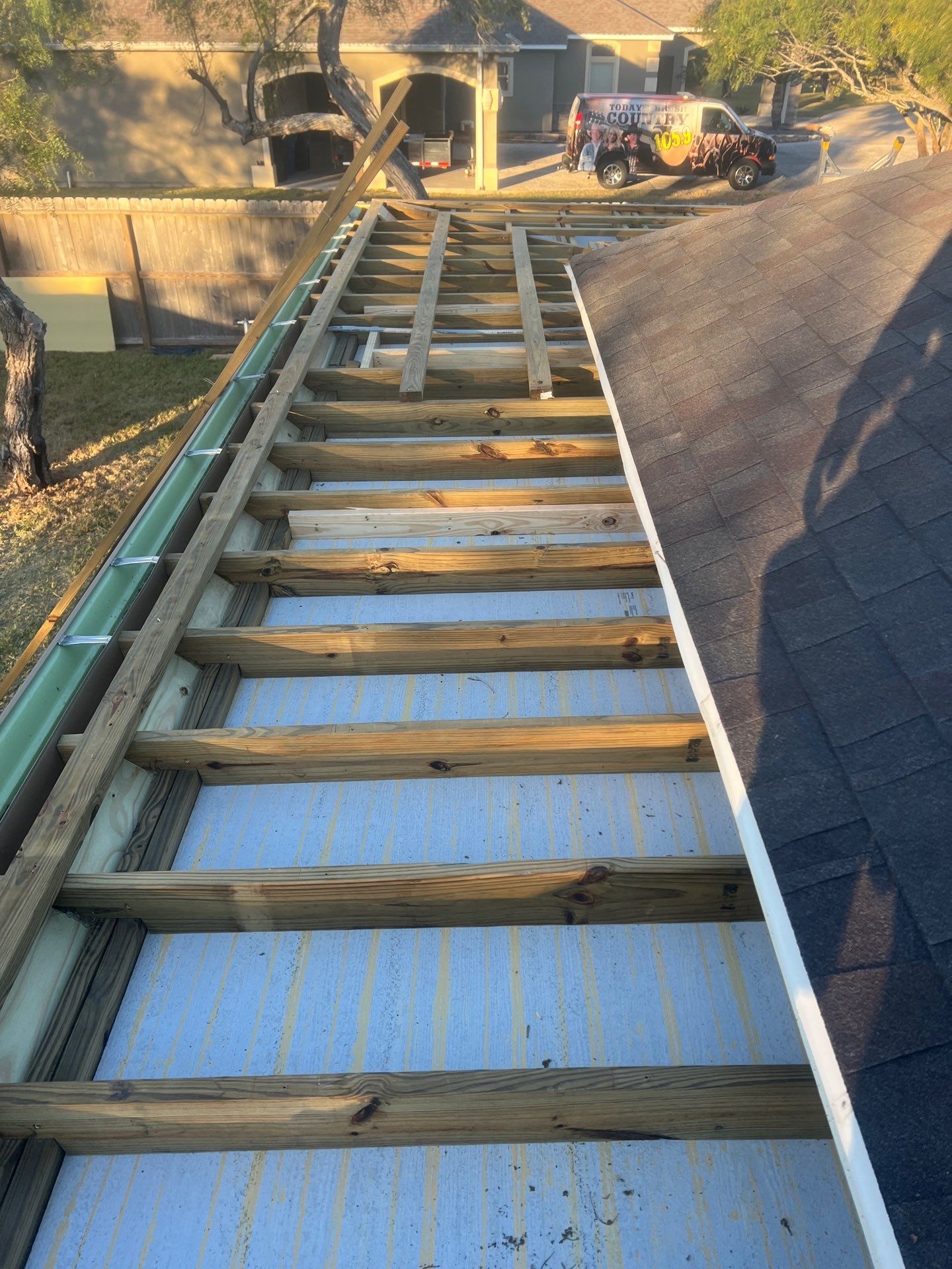 It Ain't Easy getting Shady  by Bayfront Roofing and Construction