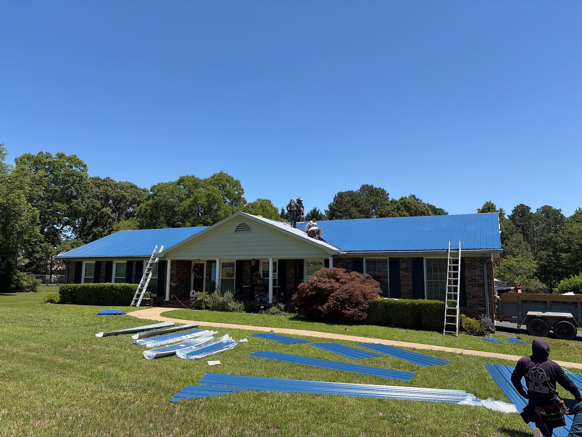29-Gauge Metal Roof Installation in Piedmont, SC | Gallery Blue Tuff Rib Steel Roofing by Roofers LLC
