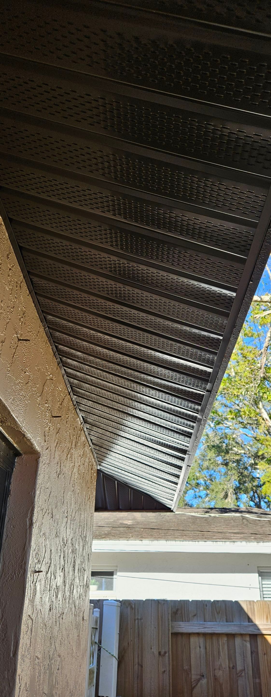 Musket Brown Soffit Installation in Sarasota FL by Gutter Professors