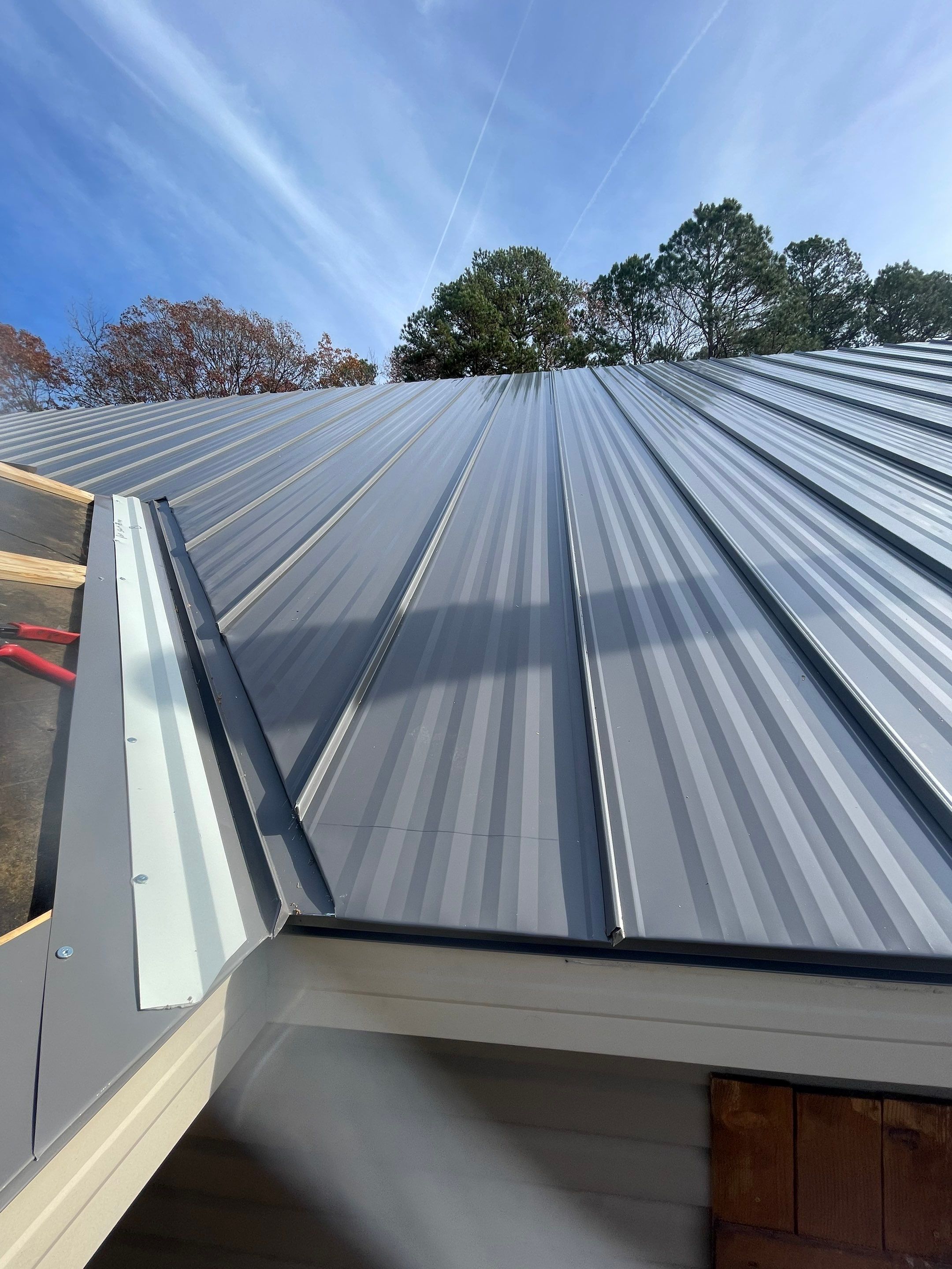 Residential Metal Roof Replacement using Reed's Metals: 26 GA. Standing Seam: Charcoal Grey by Hostetler Roofing