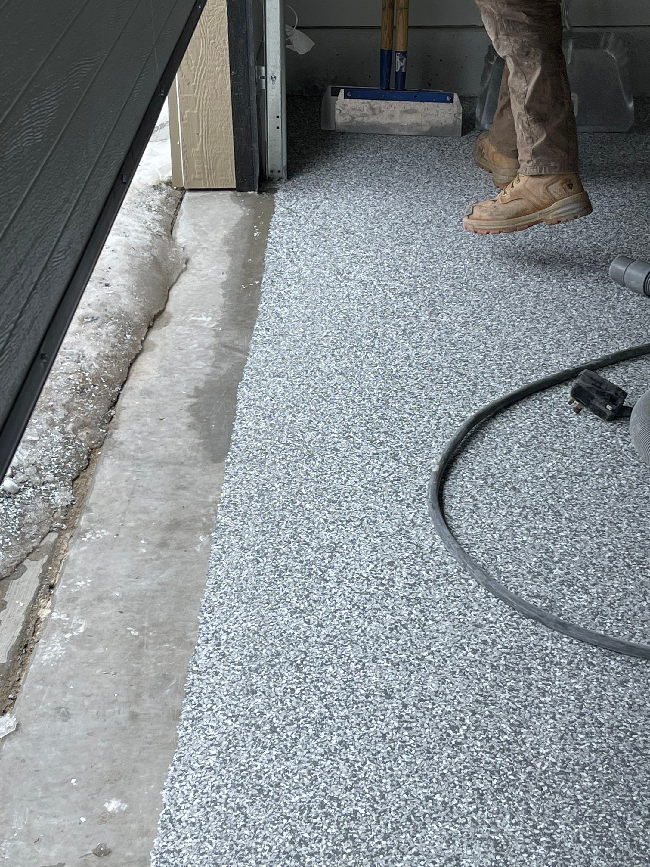 Garage using Slate Stone by Select Painting, Coatings & Garage Cabinets