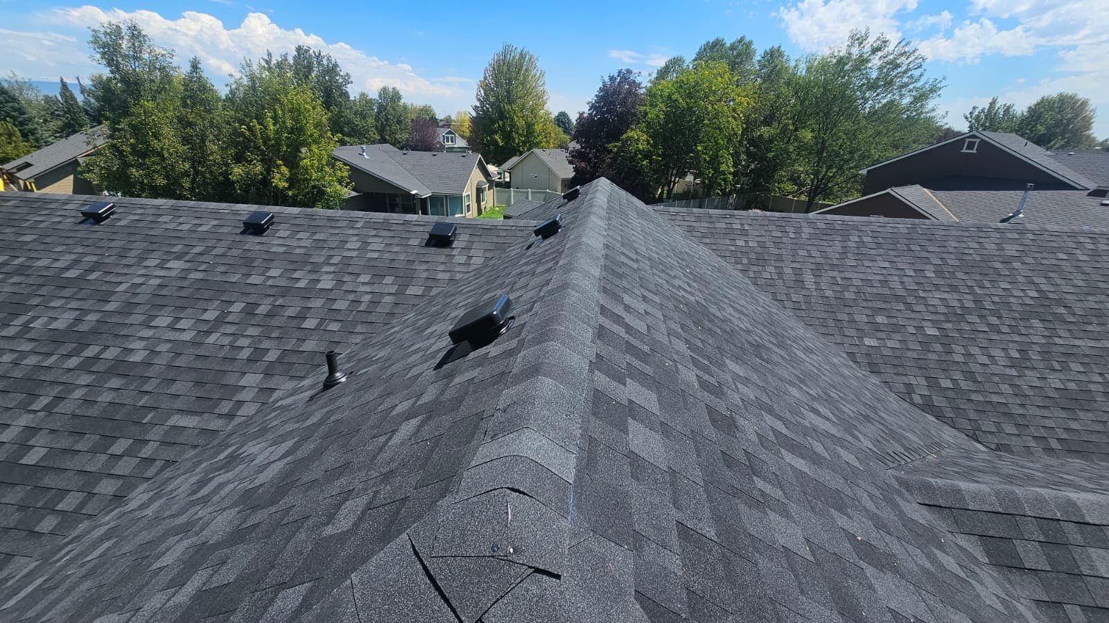 Complete Residential Roof Replacement Featuring Gray Architectural Shingles in Meridian by Olive Roofing