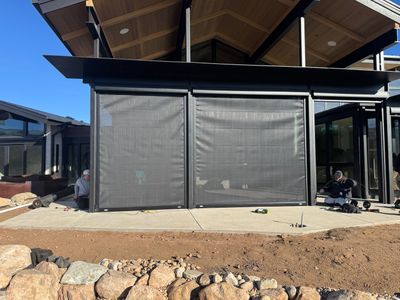 Exterior All-Weather MagnaTrack Screens Installation using Progressive MagnaTrack Screens