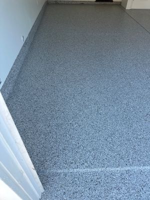 San Luis Obispo Garage Floor Polyurea Coating with Coyote Chips by MGP Coatings