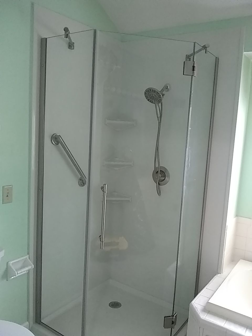 Neo-angle shower by The Shower Company