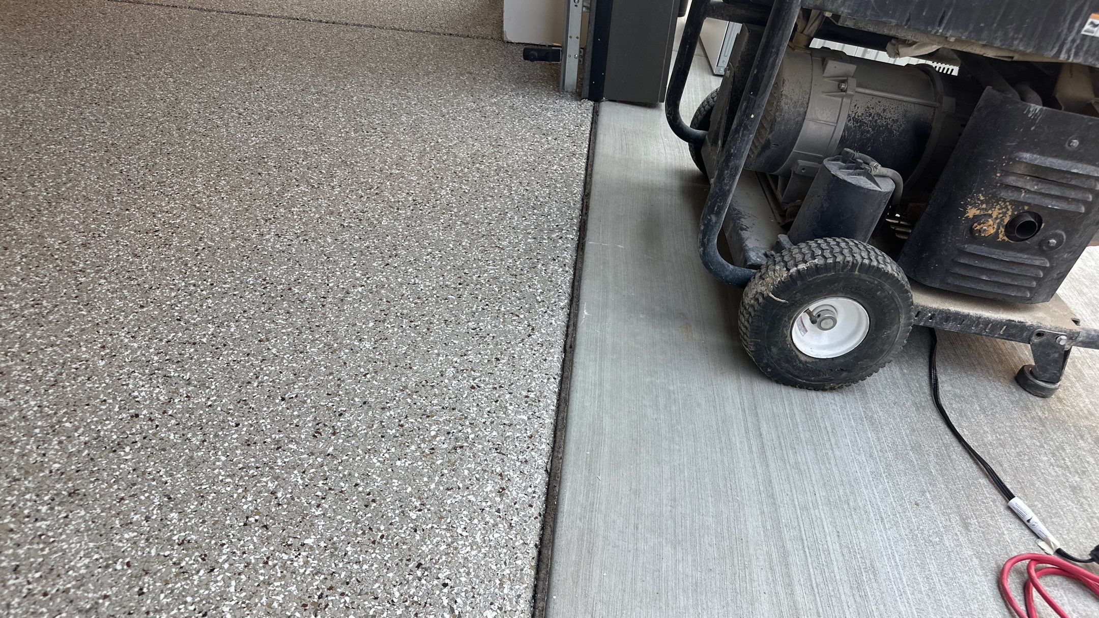 Garage Transformation using Pebble Beach by Croc Coatings, LLC