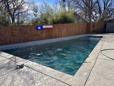 Geometric Pool with Stone Coping